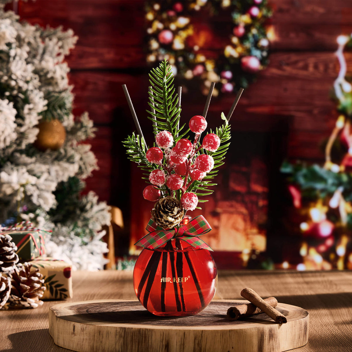 Airkeep Christmas Spice Christmas Round Bottle 150ml Reed Diffuser