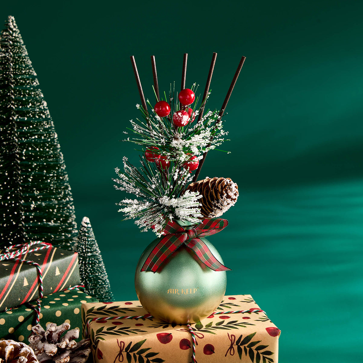 Airkeep Balsam&Cedar Christmas Round Bottle 150ml Reed Diffuser