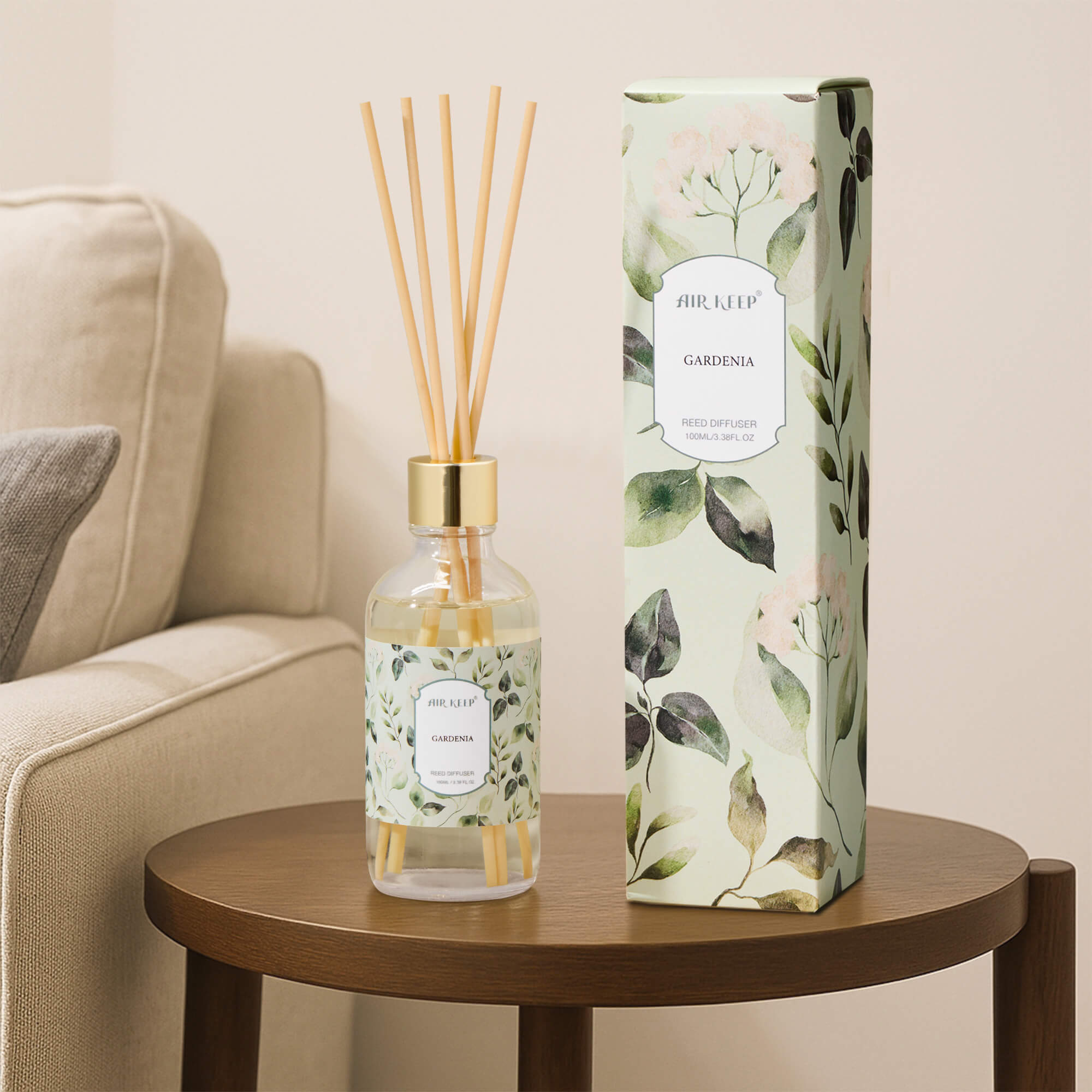Airkeep Gardenia Reed Diffuser Oil Set