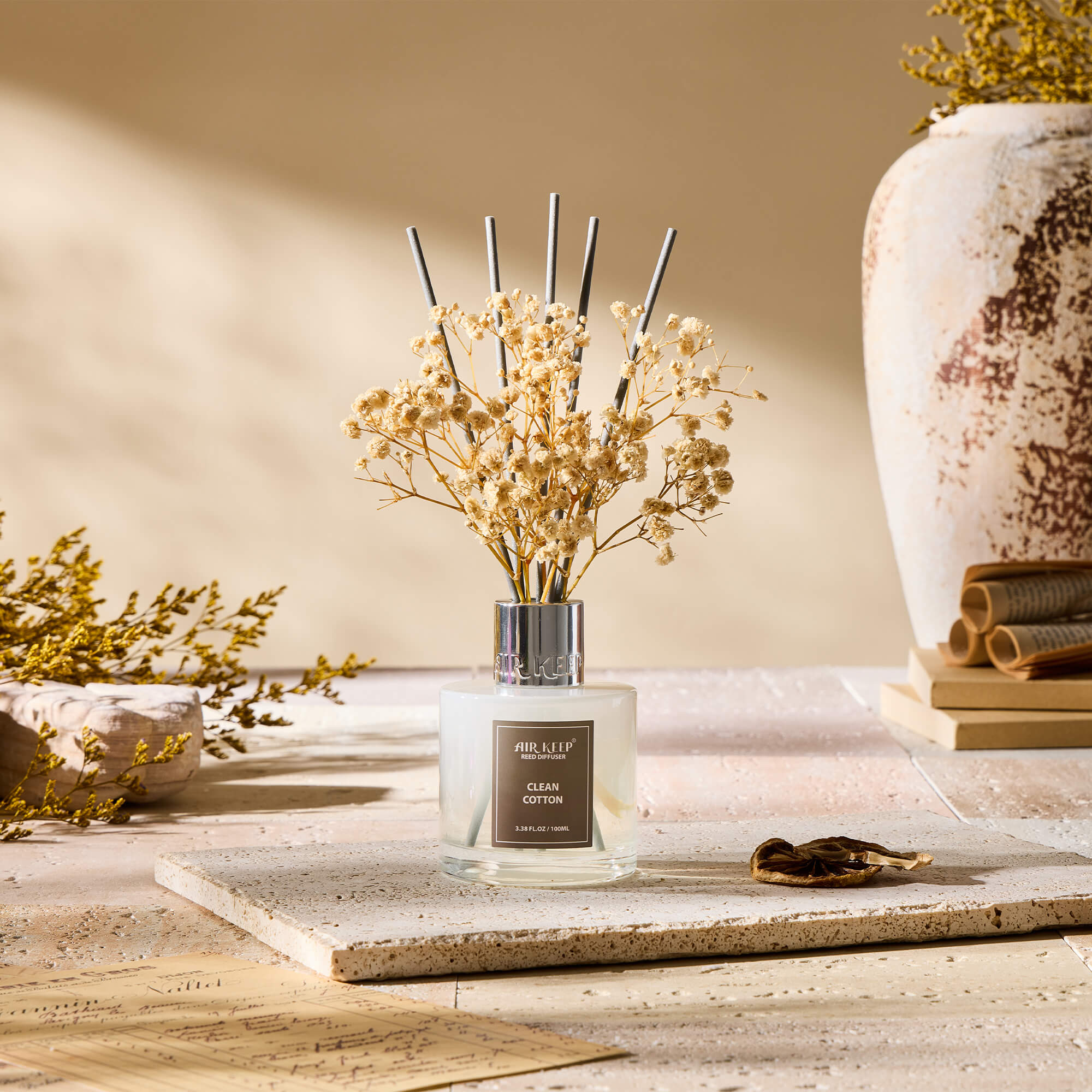 Airkeep Clean Cotton Reed Diffuser Set