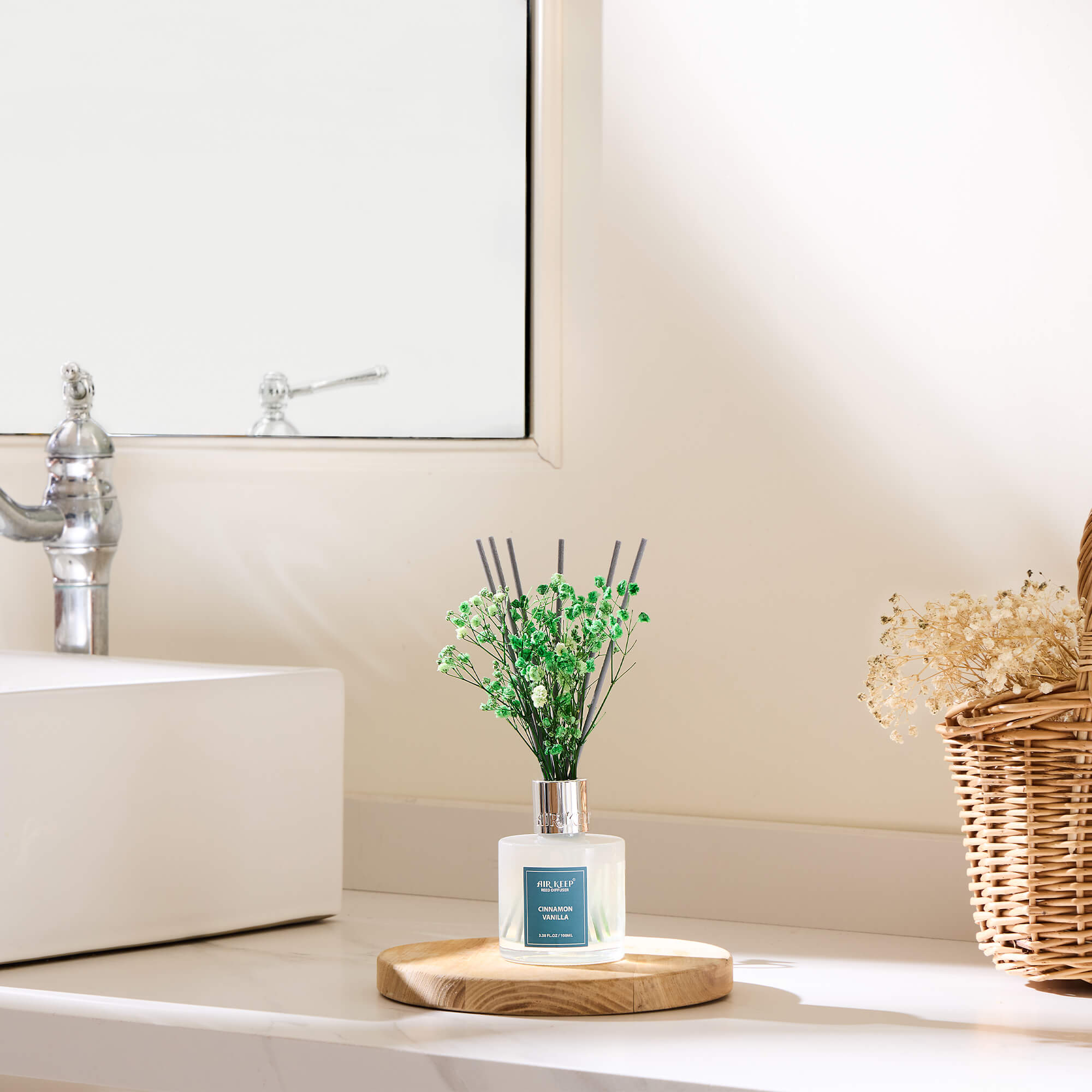 Airkeep Cinnamon Vanilla Reed Diffuser Set