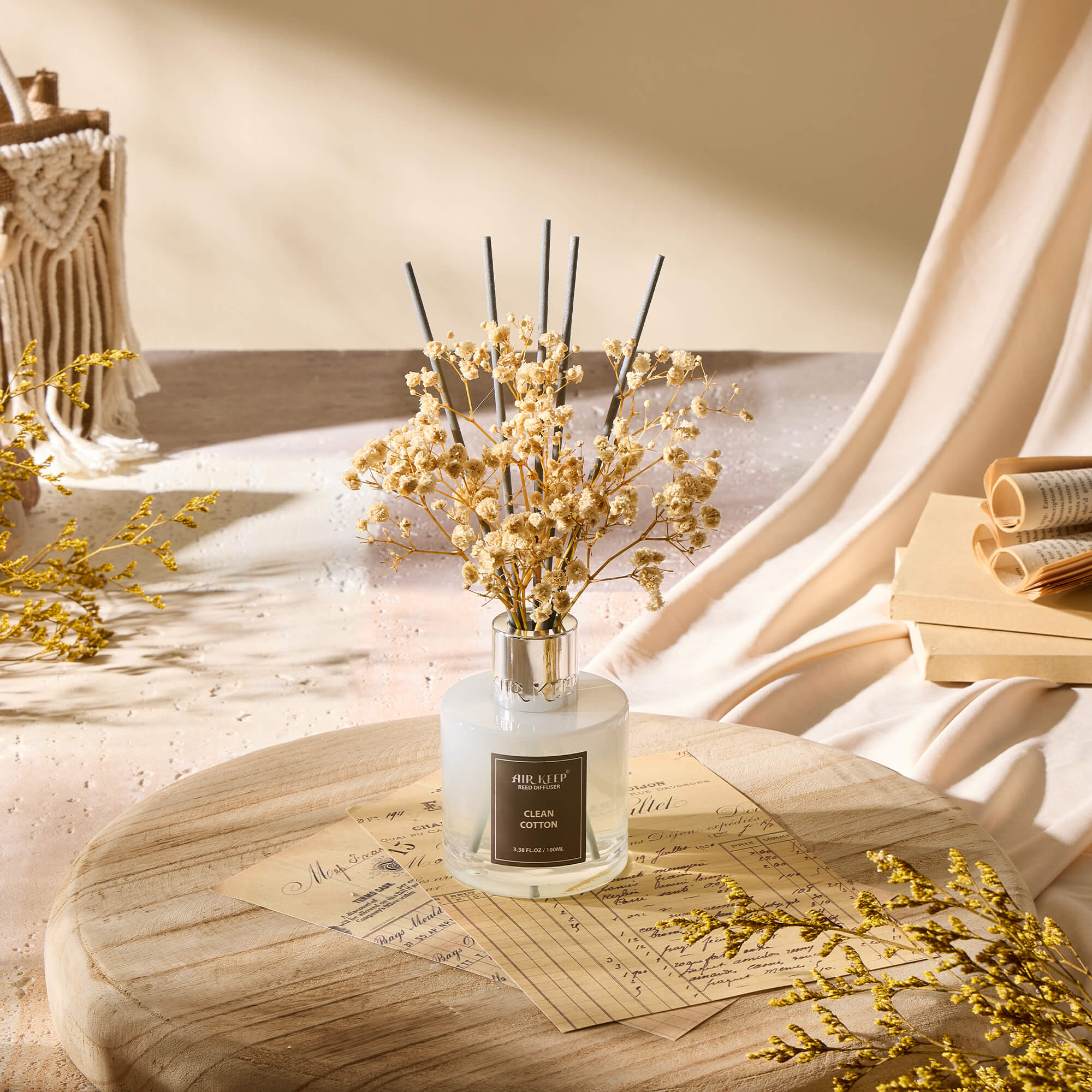 Airkeep Clean Cotton Reed Diffuser Set