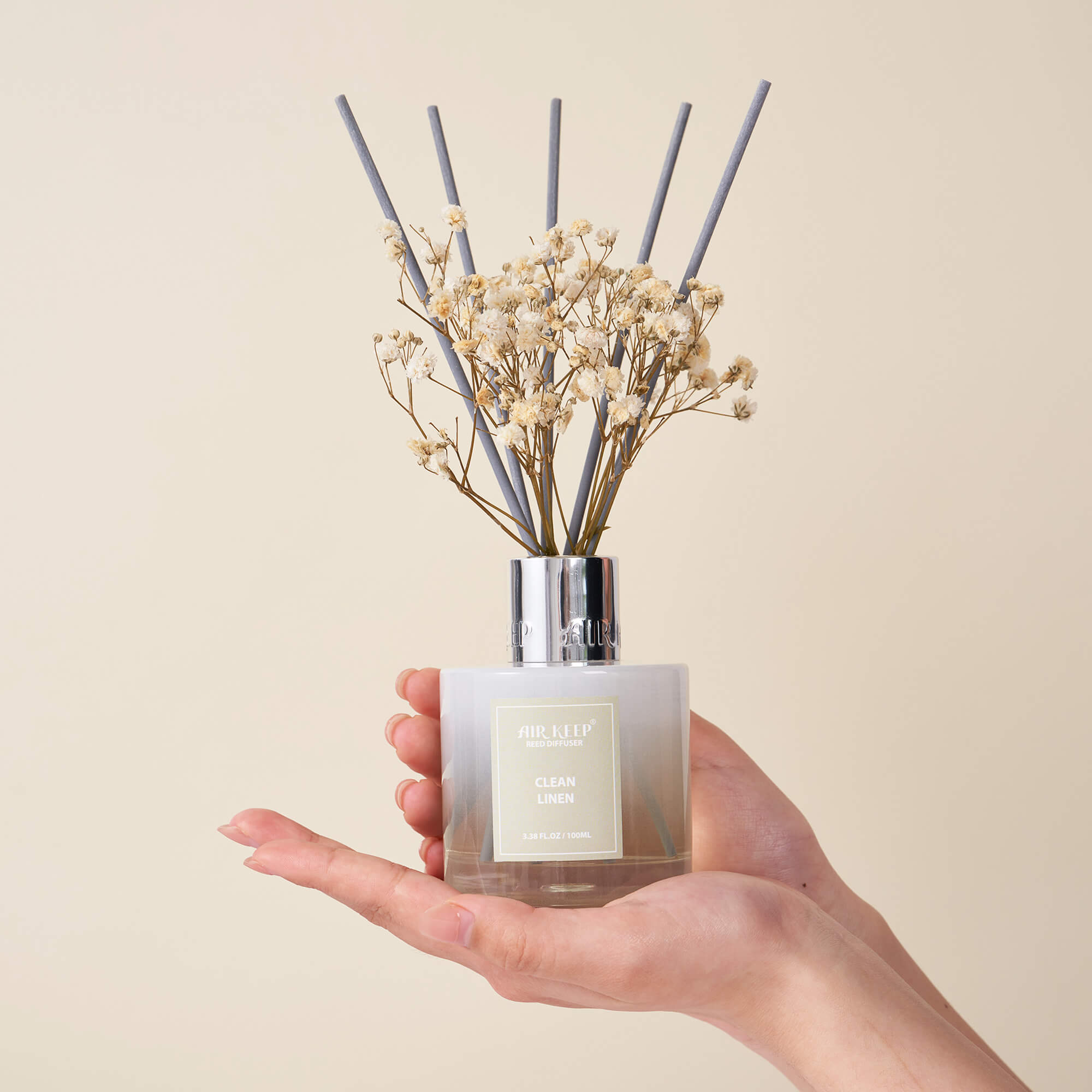 Airkeep Clean Linen Reed Diffuser Set