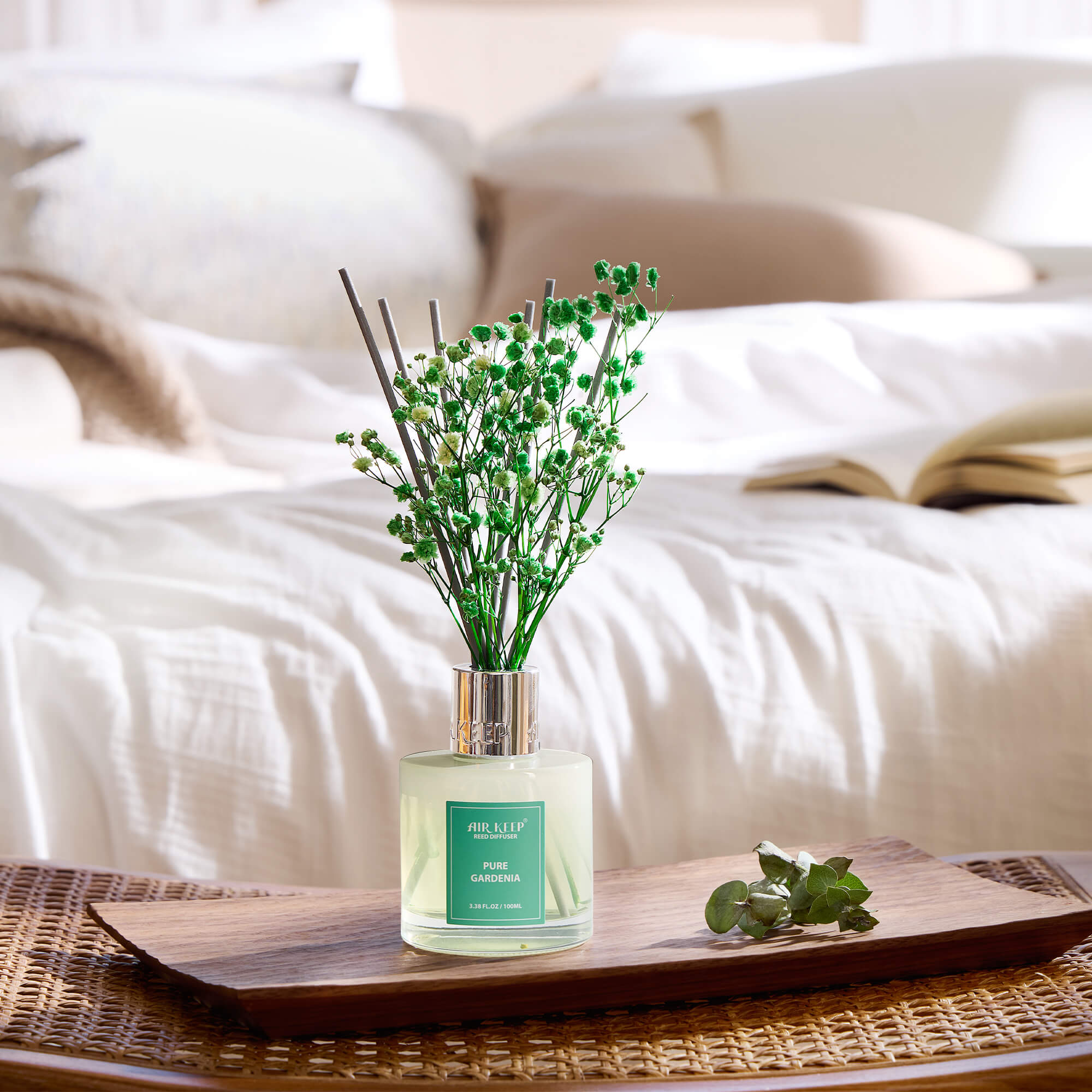 Airkeep Pure Gardenia Reed Diffuser Set