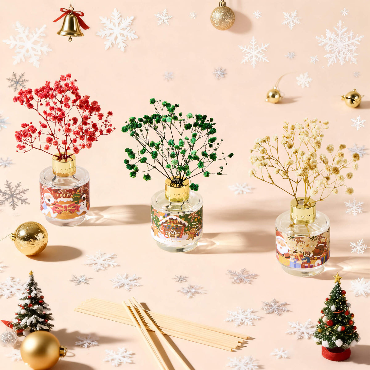Airkeep Balsam&Cedar / Balsam&Fir / Christmas Spice Christmas Gift Set 3 x 50ml Reed Diffuser