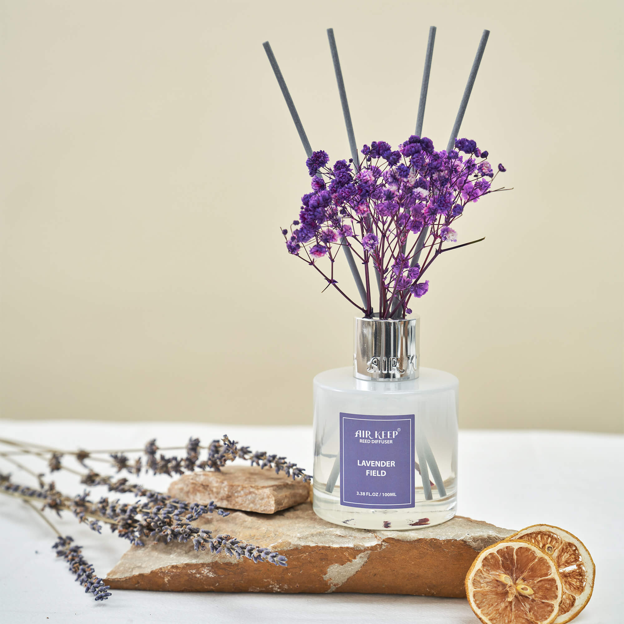 Airkeep Lavender Field Reed Diffuser Set