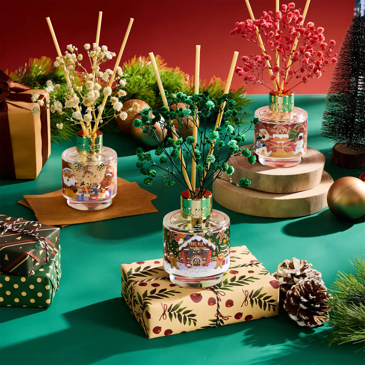 Airkeep Balsam&Cedar / Balsam&Fir / Christmas Spice Christmas Gift Set 3 x 50ml Reed Diffuser