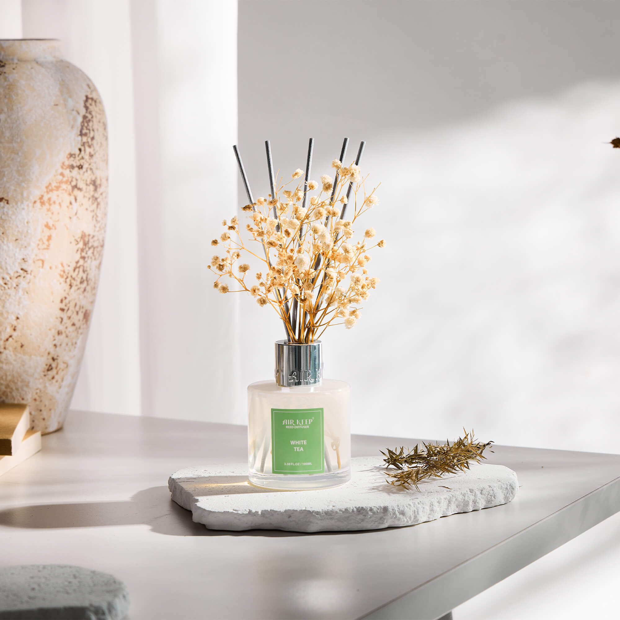 Airkeep White Tea Reed Diffuser Set