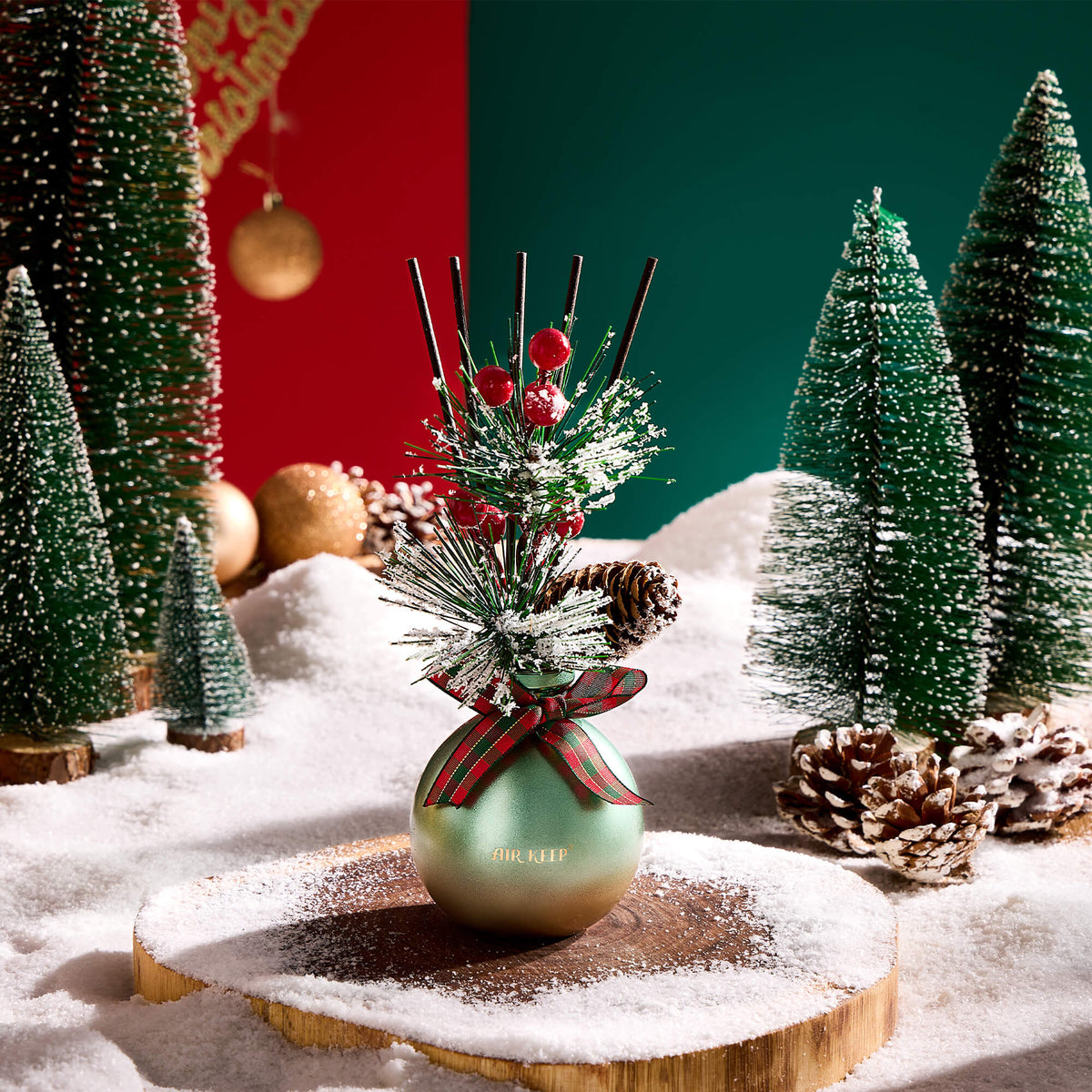 Airkeep Balsam&Cedar Christmas Round Bottle 150ml Reed Diffuser