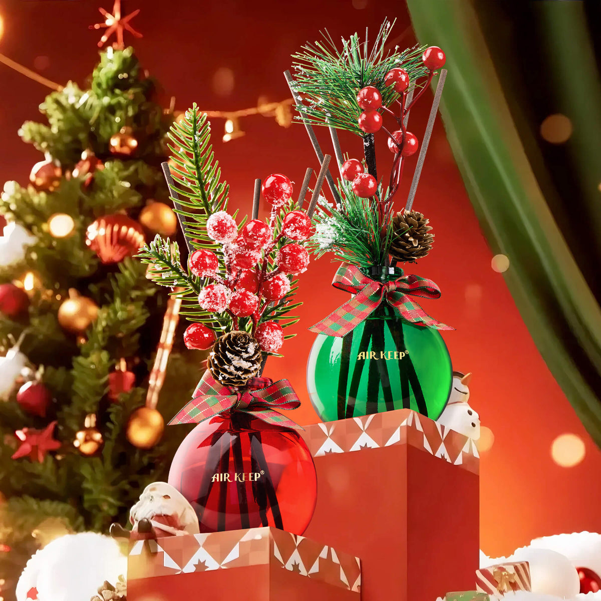 Airkeep Christmas Spice Christmas Round Bottle 150ml Reed Diffuser