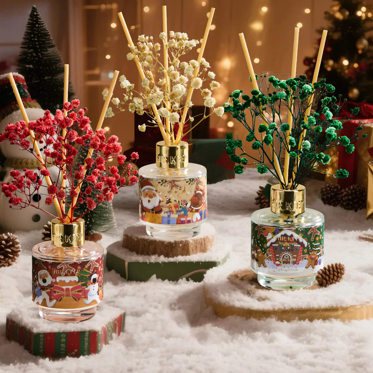 Airkeep Balsam&Cedar / Balsam&Fir / Christmas Spice Christmas Gift Set 3 x 50ml Reed Diffuser