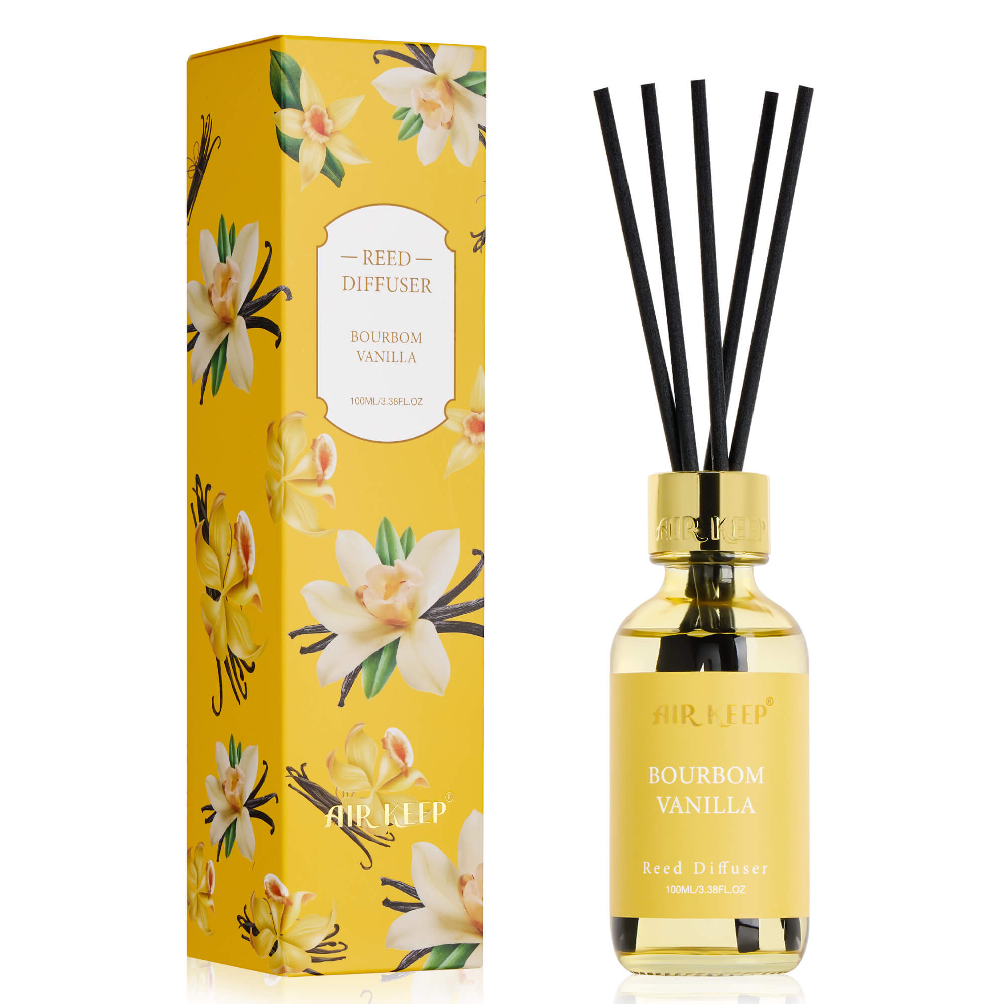 Airkeep Bourbom Vanilla Reed Diffuser Set
