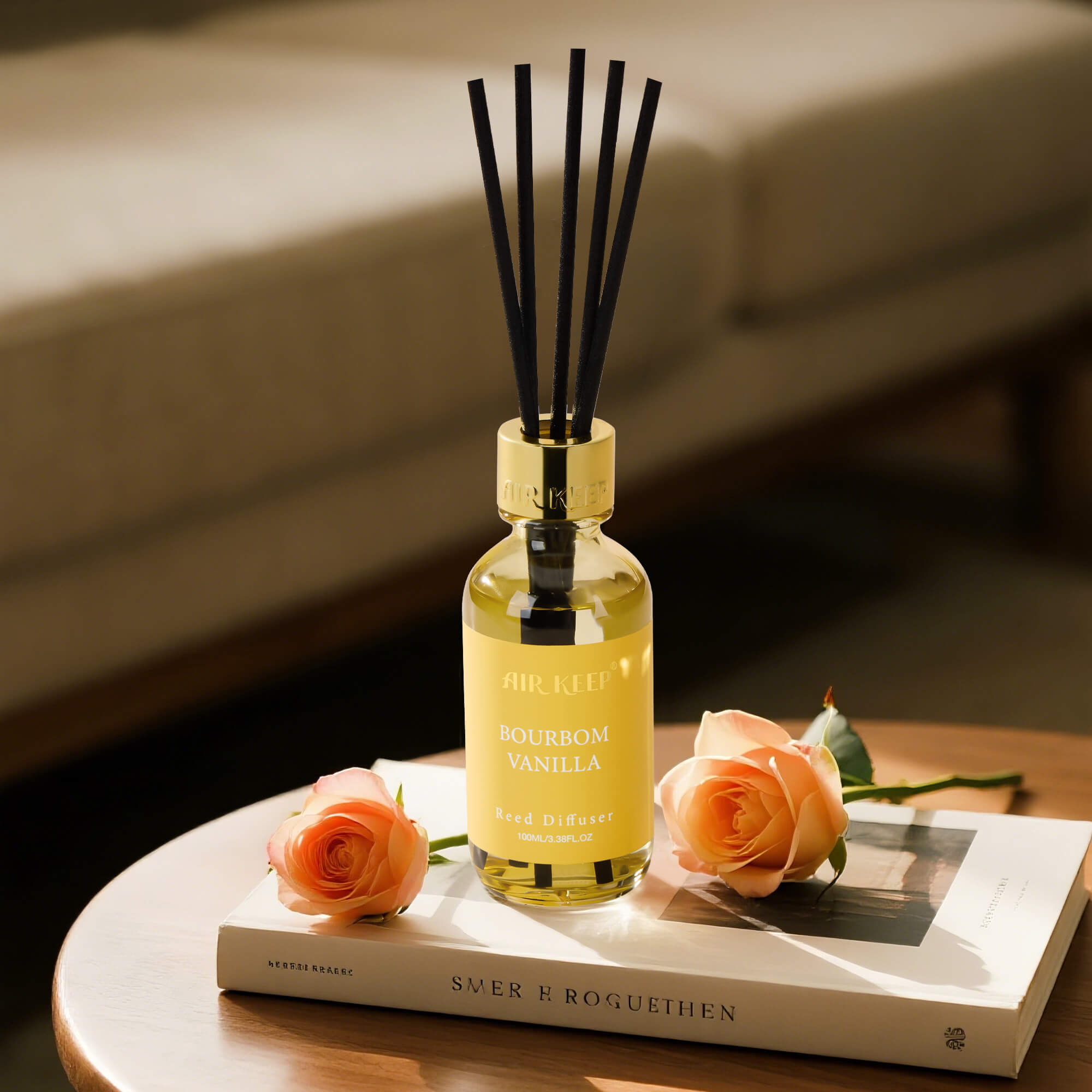 Airkeep Bourbom Vanilla Reed Diffuser Set