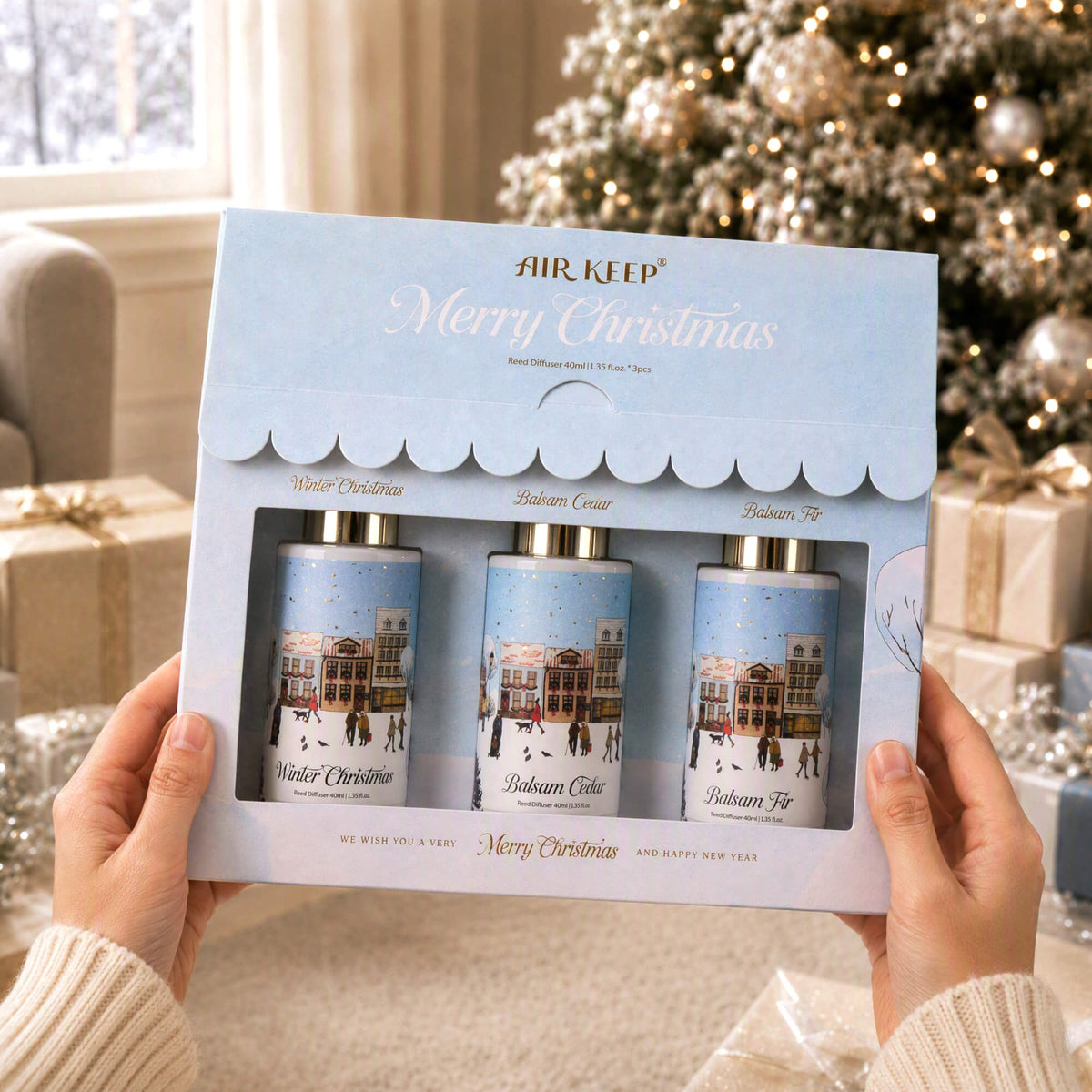 Airkeep Winter Christmas / Balsam Cedar / Balsam Fir Gift Set 3 x 40ml Reed Diffuser