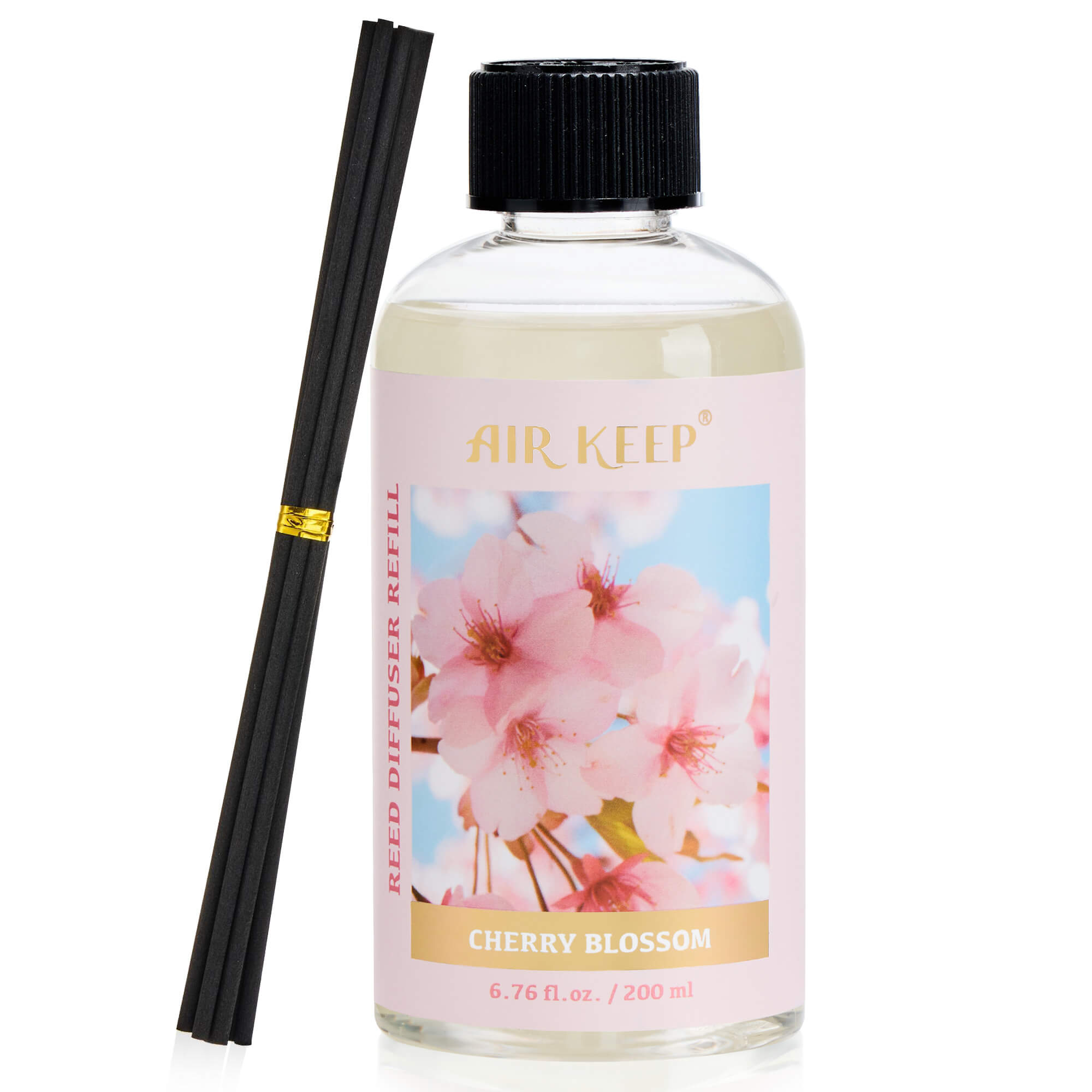 Airkeep Cherry Blossom Reed Diffuser Oil Refill with Diffuser Sticks