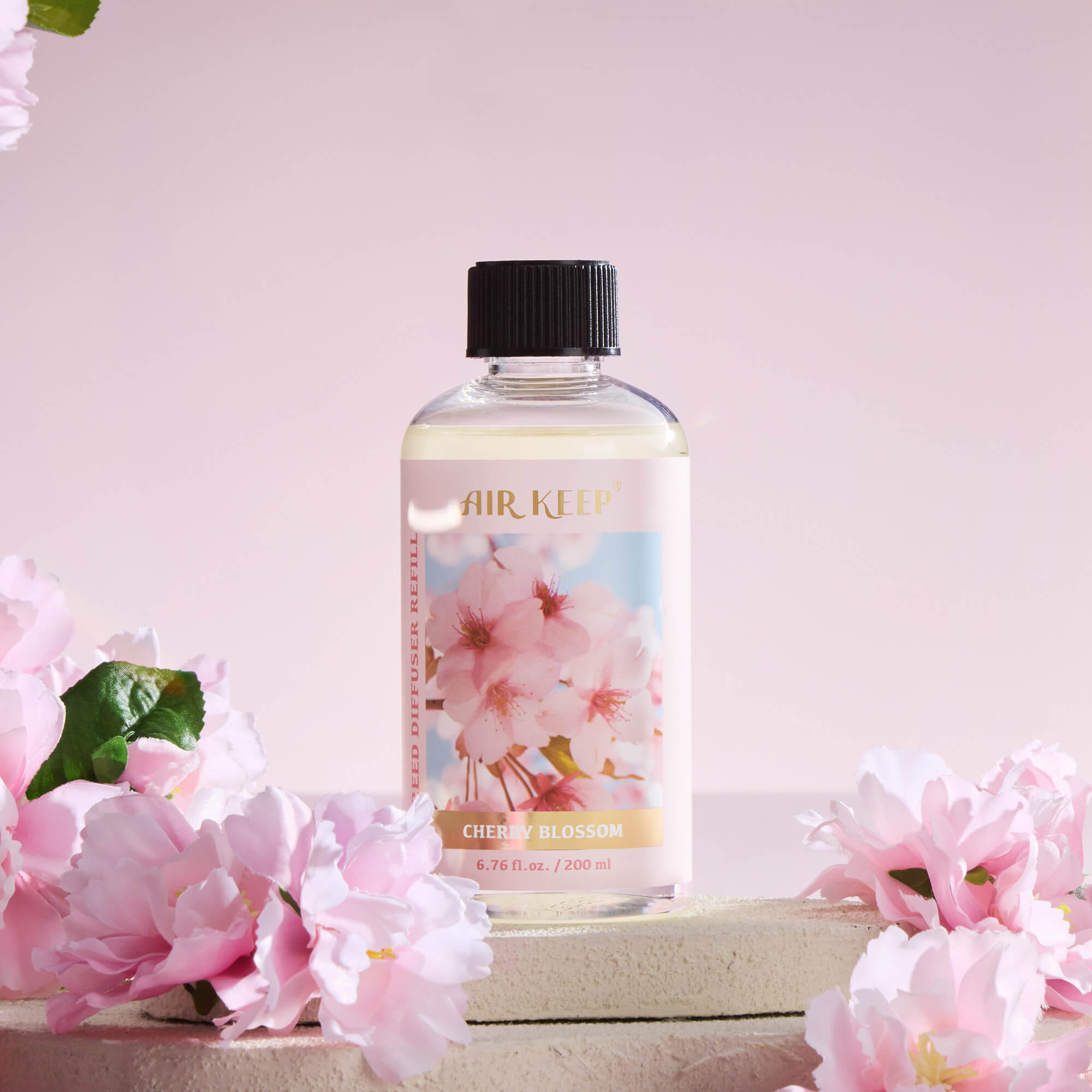 Airkeep Cherry Blossom Reed Diffuser Oil Refill with Diffuser Sticks
