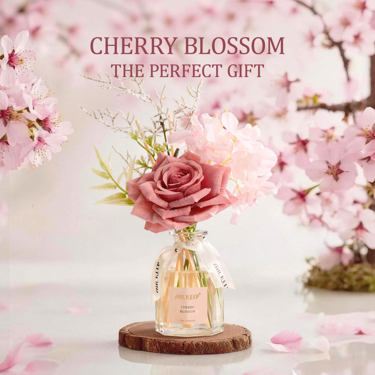 Airkeep Cherry Blossom Floral 120ml Reed Diffuser