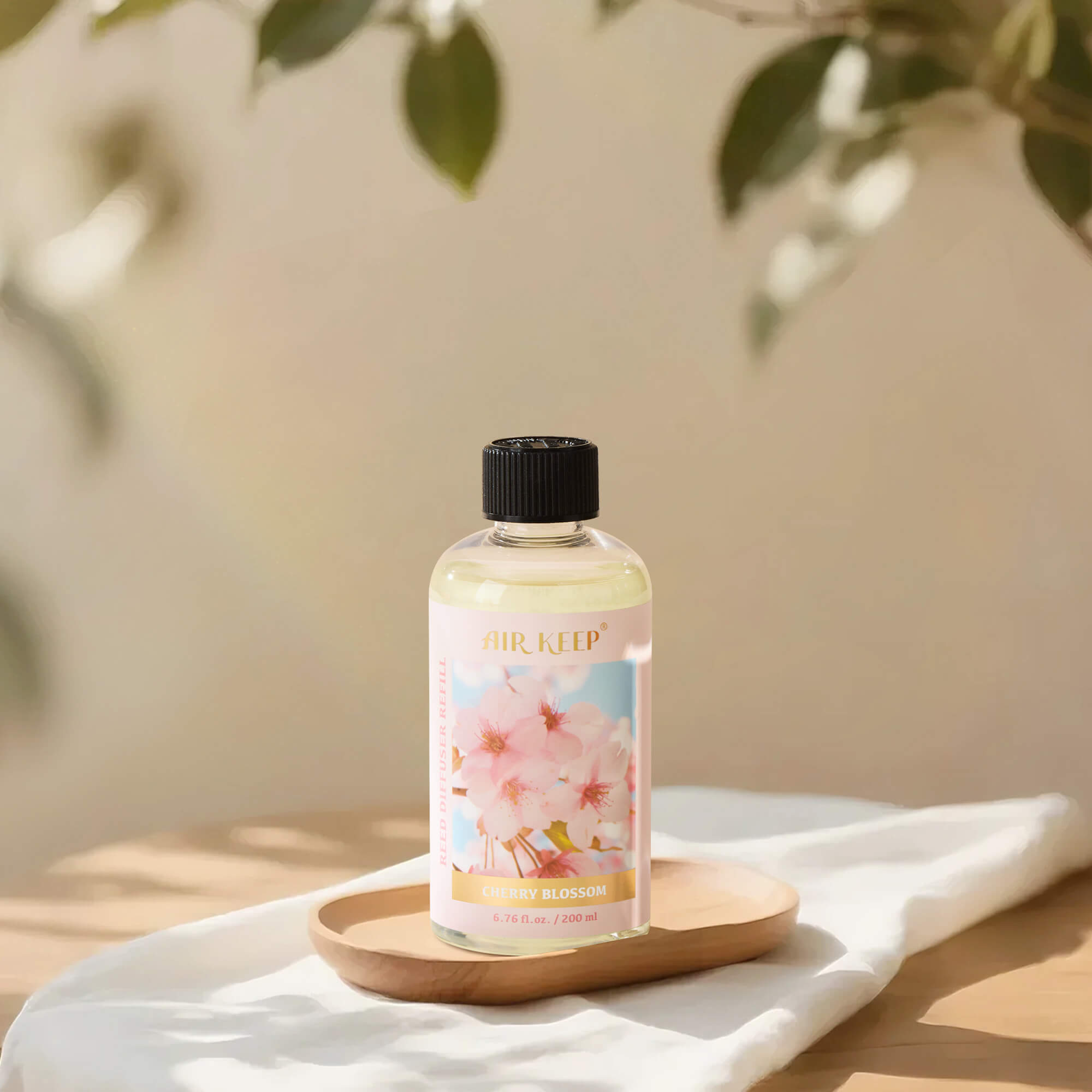 Airkeep Cherry Blossom Reed Diffuser Oil Refill with Diffuser Sticks