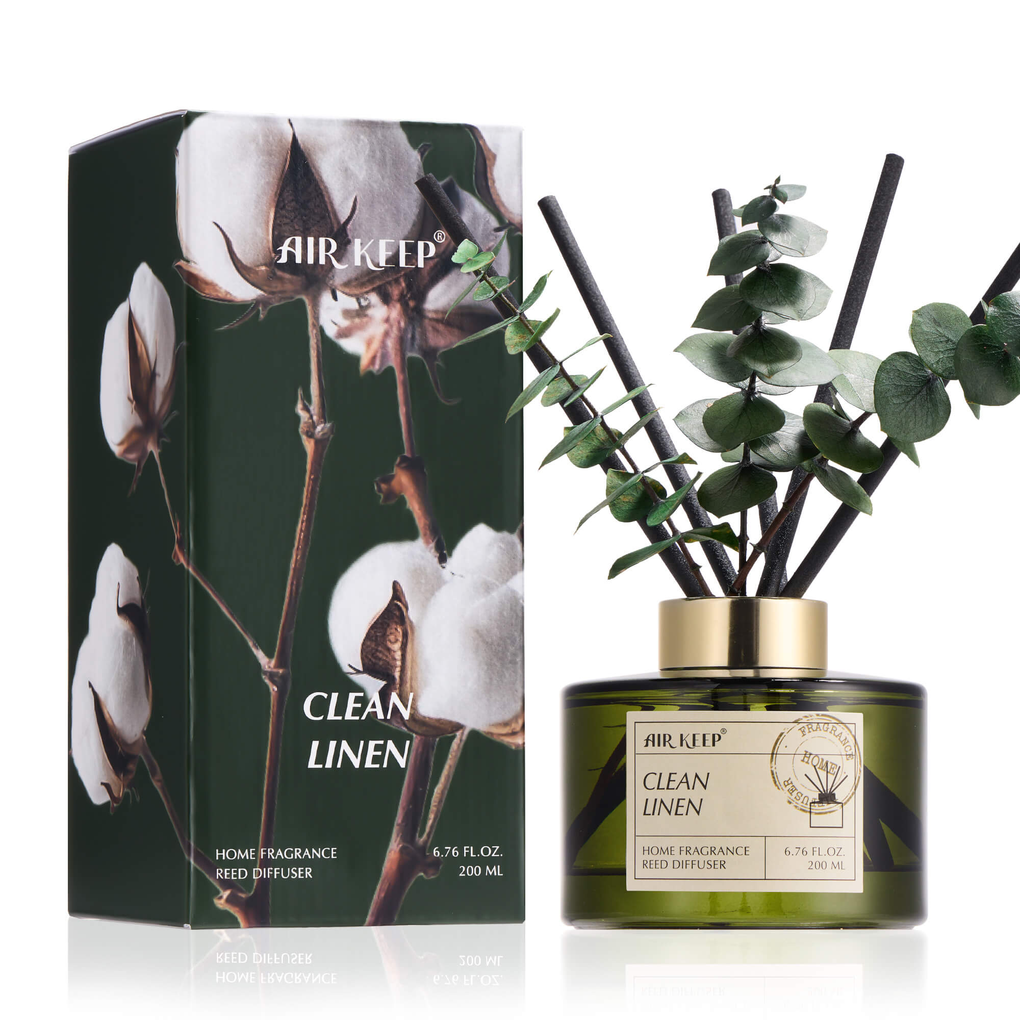 Airkeep Clean Linen Reed Diffuser Set