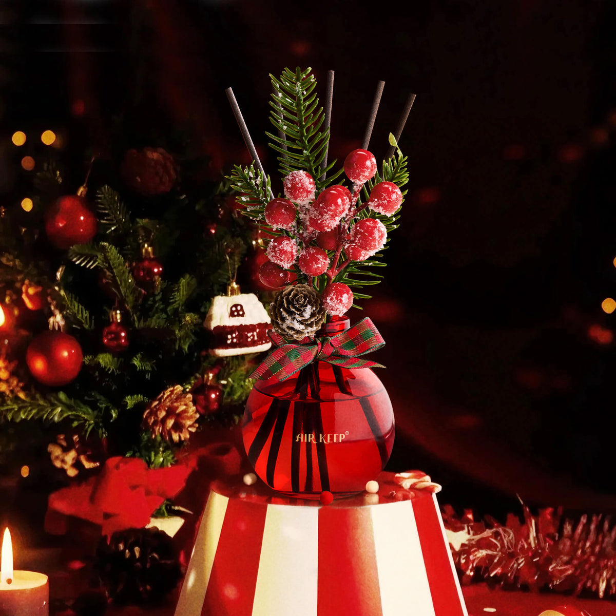 Airkeep Christmas Spice Christmas Round Bottle 150ml Reed Diffuser