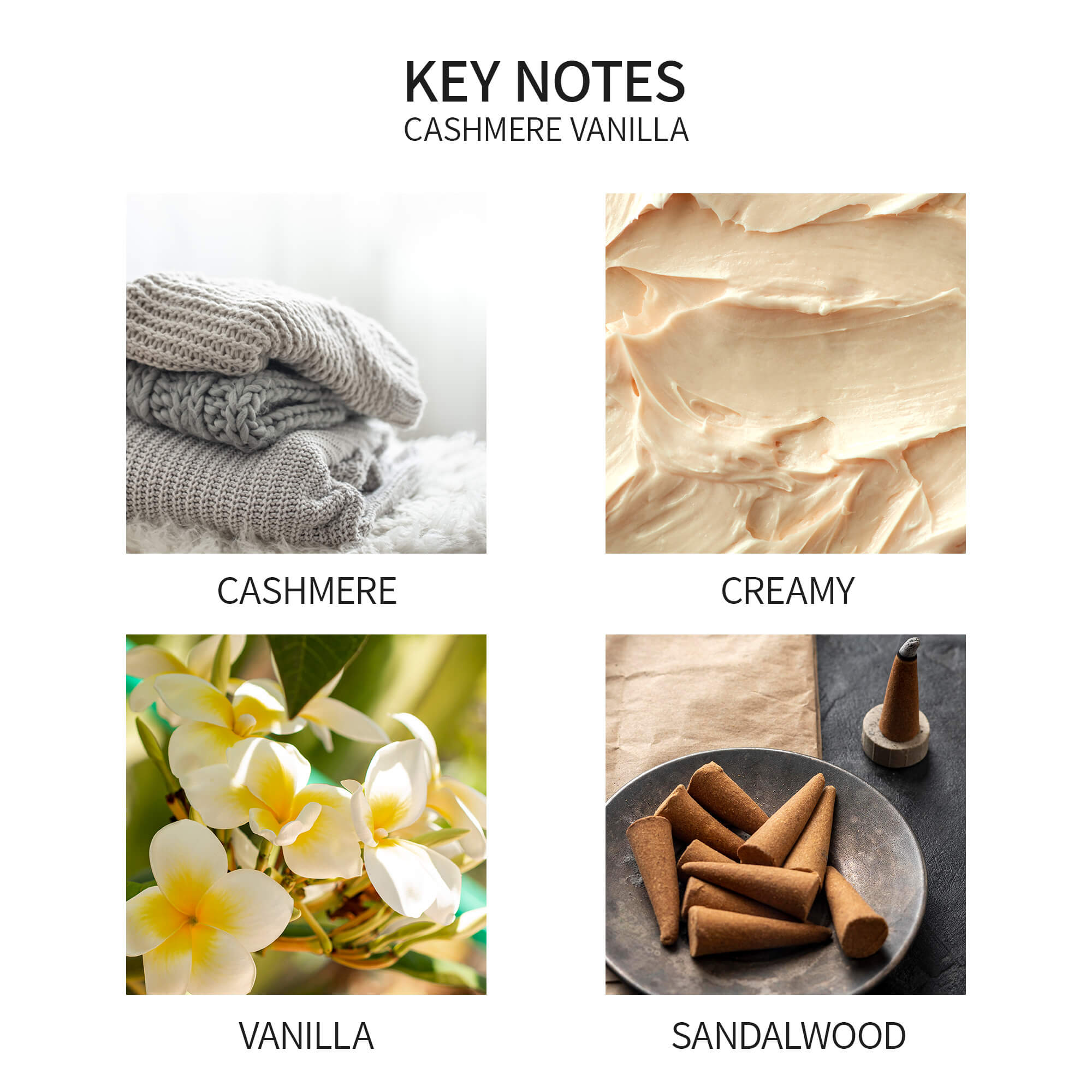 Airkeep Cashmere Vanilla Reed Diffuser Oil Refill with Diffuser Sticks