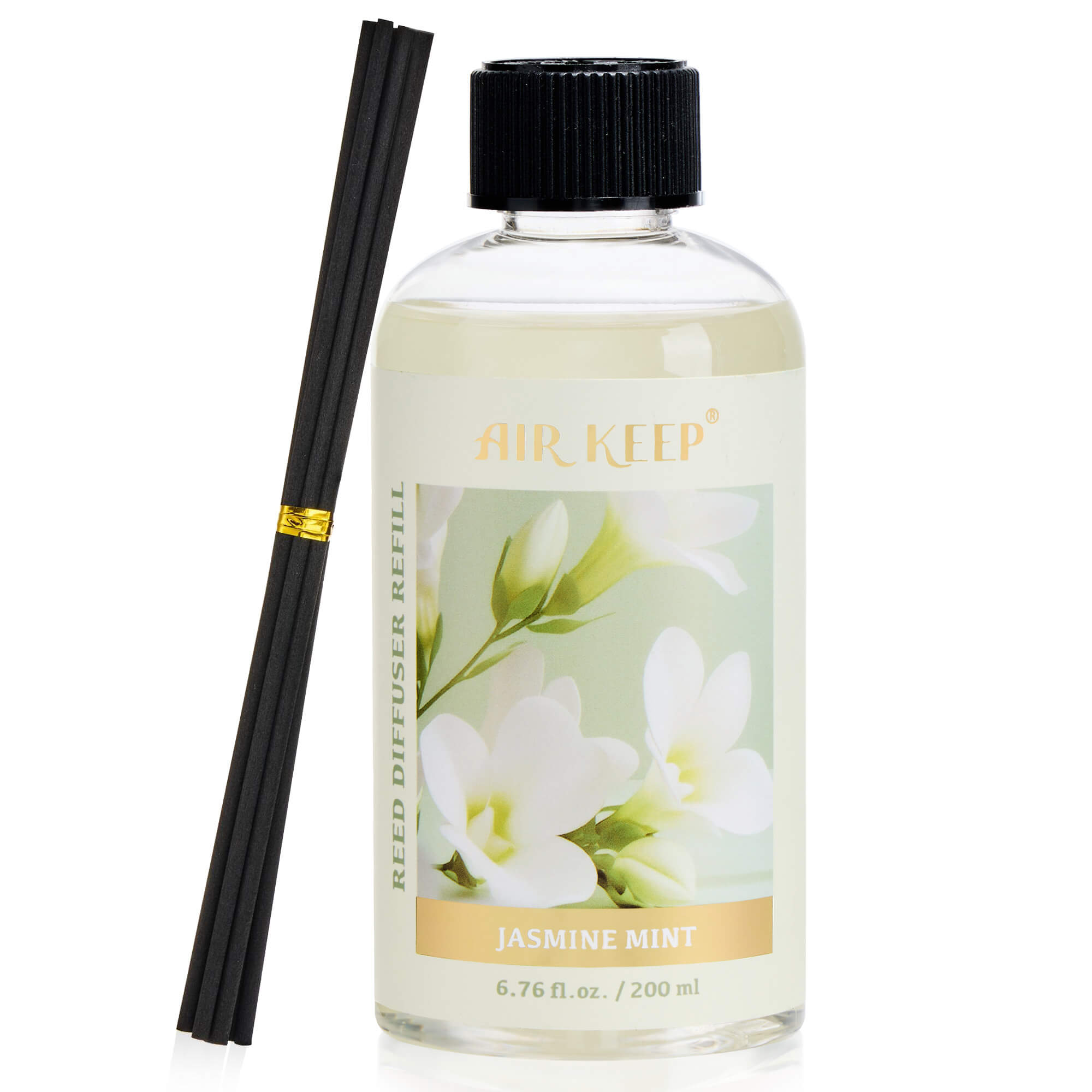 Airkeep Jasmine Mint Reed Diffuser Oil Refill with Diffuser Sticks