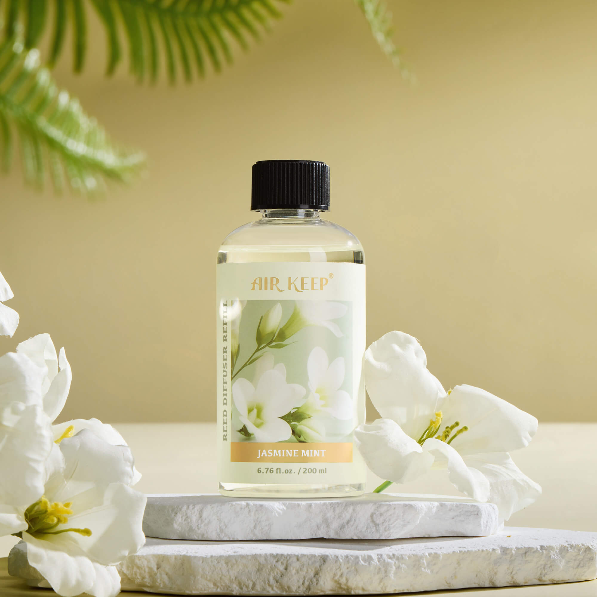 Airkeep Jasmine Mint Reed Diffuser Oil Refill with Diffuser Sticks