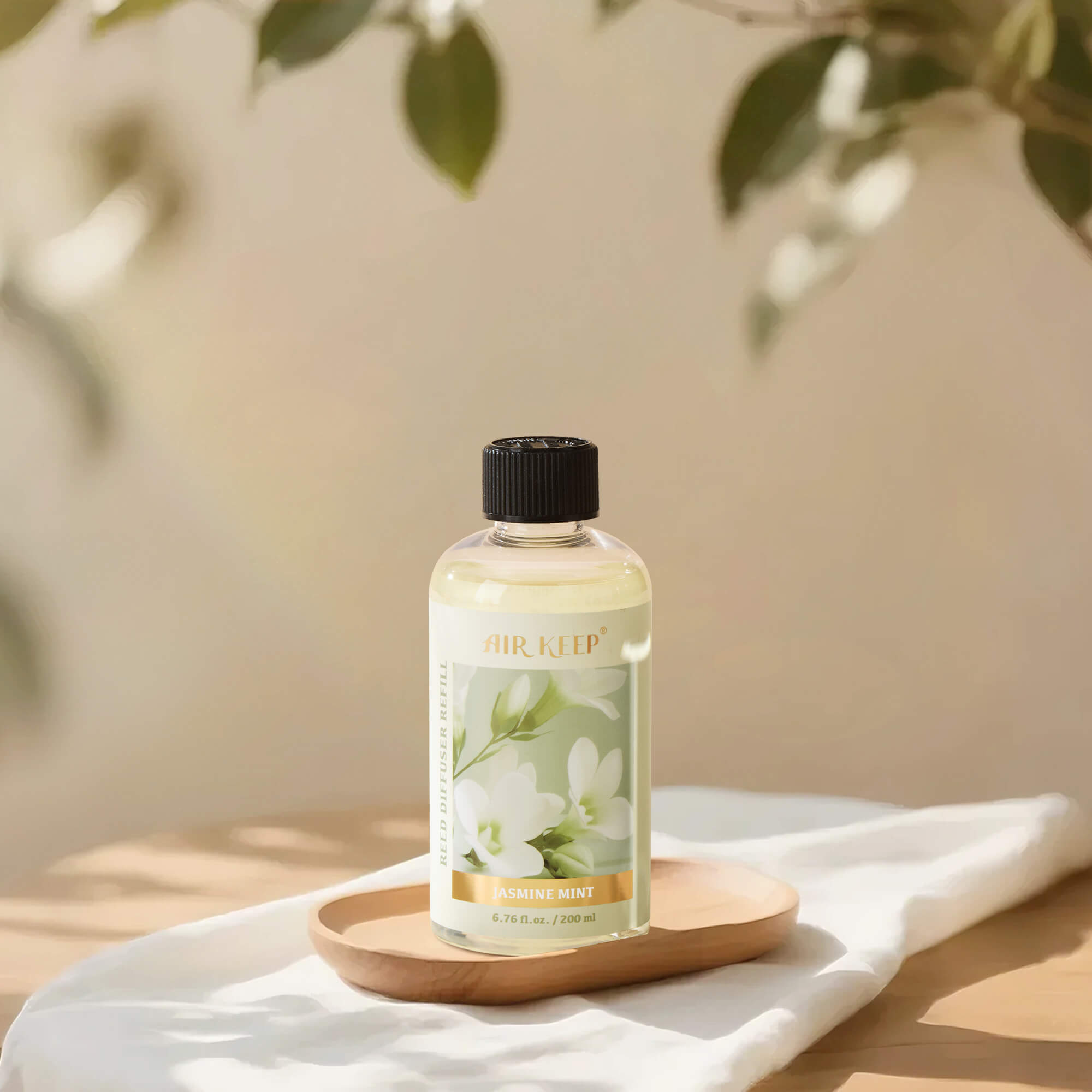 Airkeep Jasmine Mint Reed Diffuser Oil Refill with Diffuser Sticks