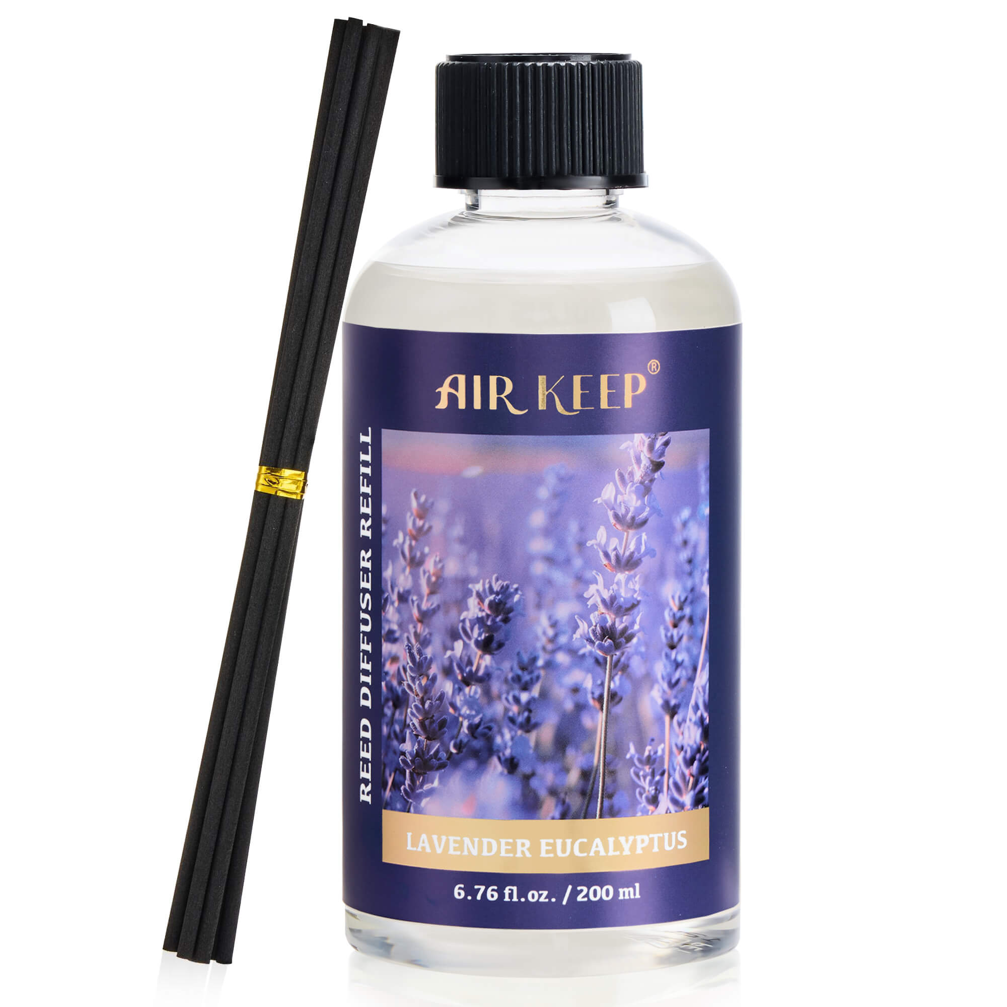 Airkeep Lavender Eucalyptus Reed Diffuser Oil Refill with Diffuser Sticks