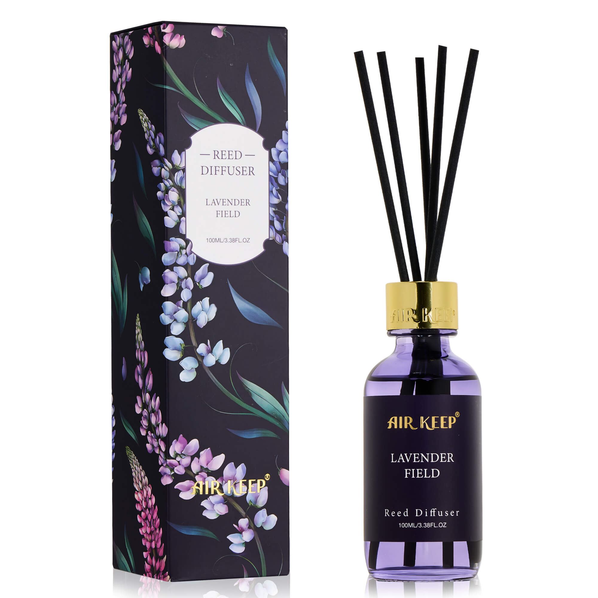 Airkeep Lavender Field Reed Diffuser Set