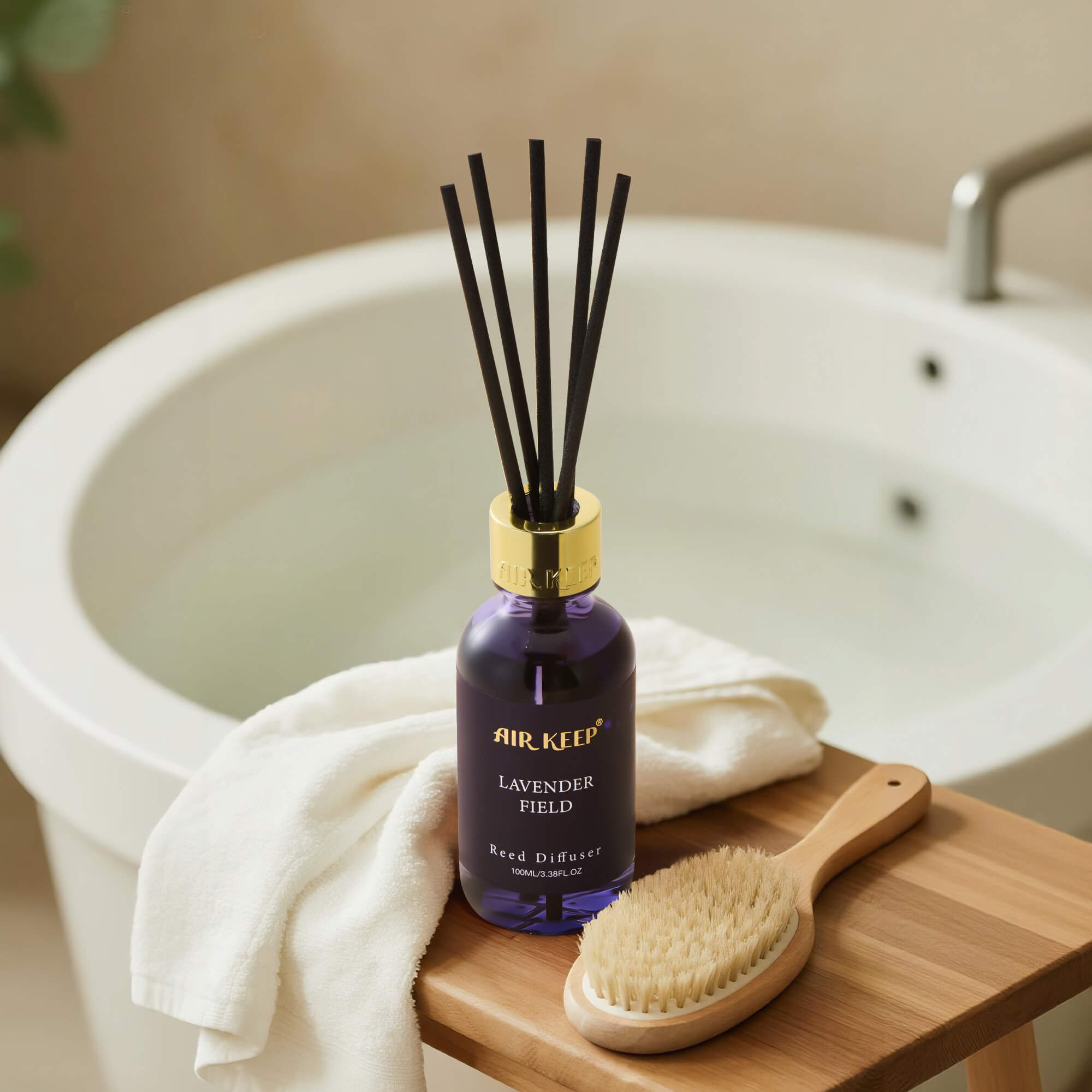 Airkeep Lavender Field Reed Diffuser Set