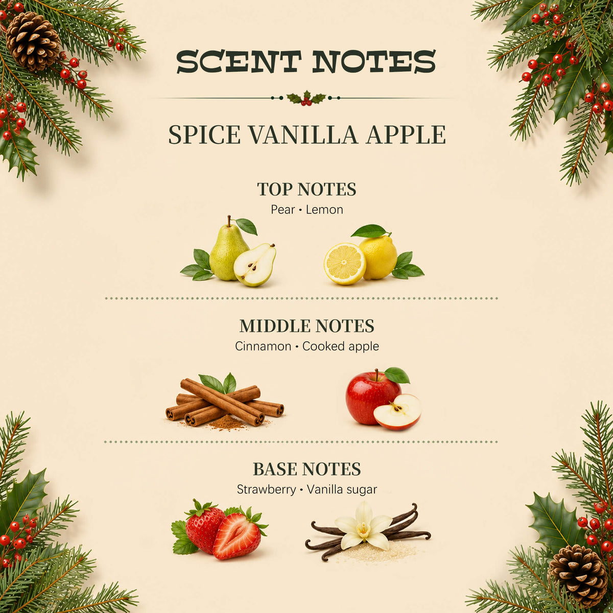 Airkeep Spice Vanilla Apple Christmas Round Bottle 150ml Reed Diffuser