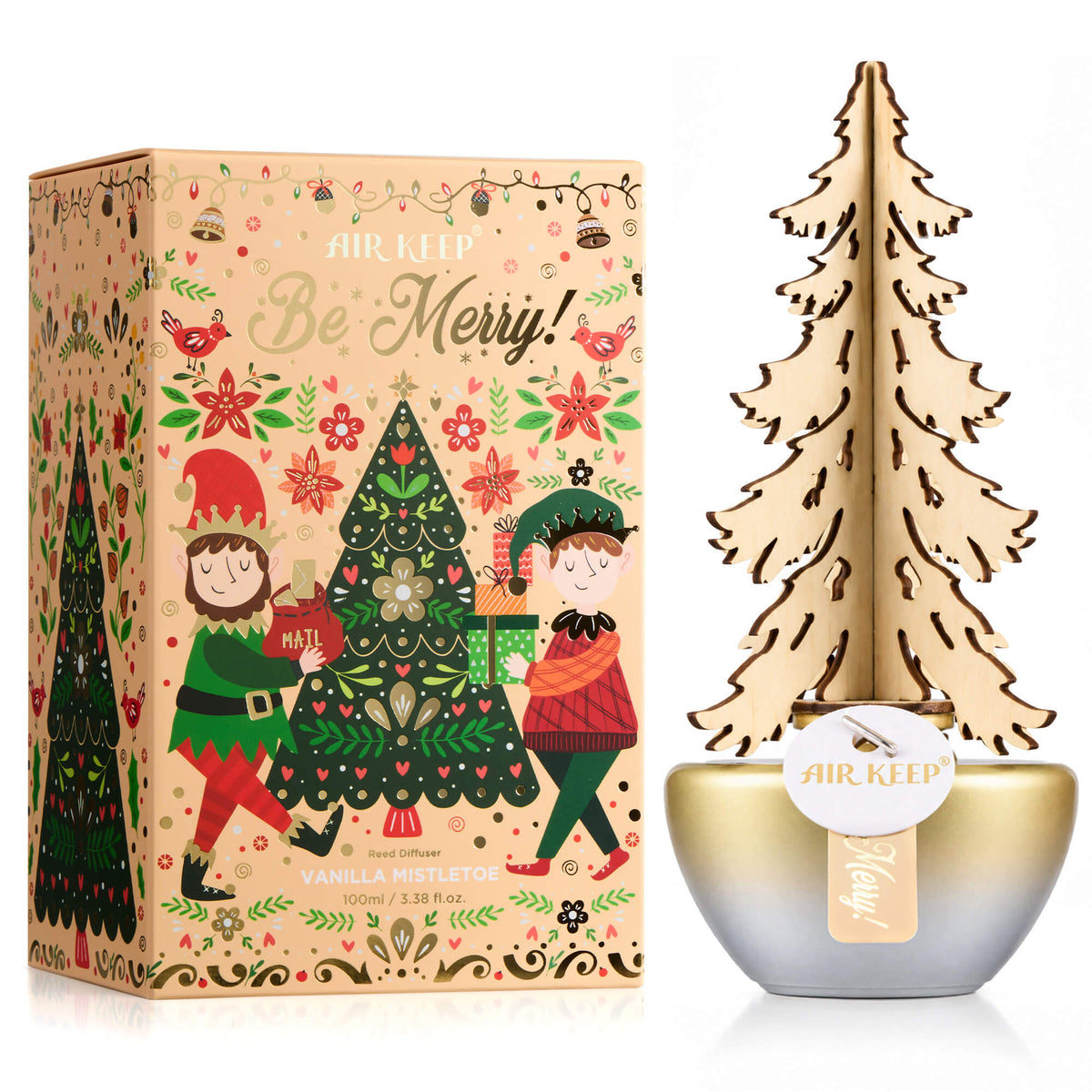 Airkeep Vanilla Mistletoe Christmas Hemisphere 100ml Reed Diffuser