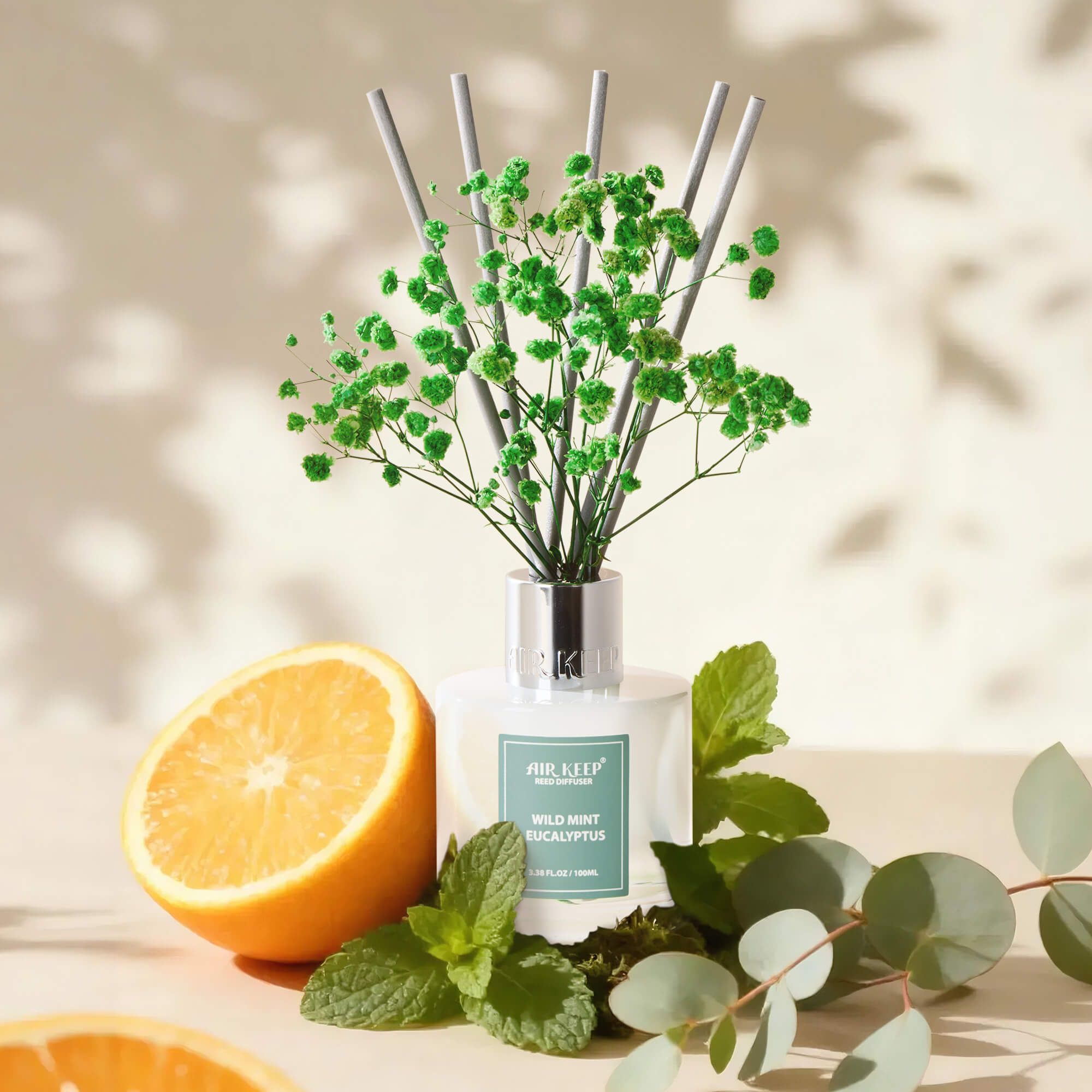 Airkeep Wild Mint&Eucalyptus Reed Diffuser Set