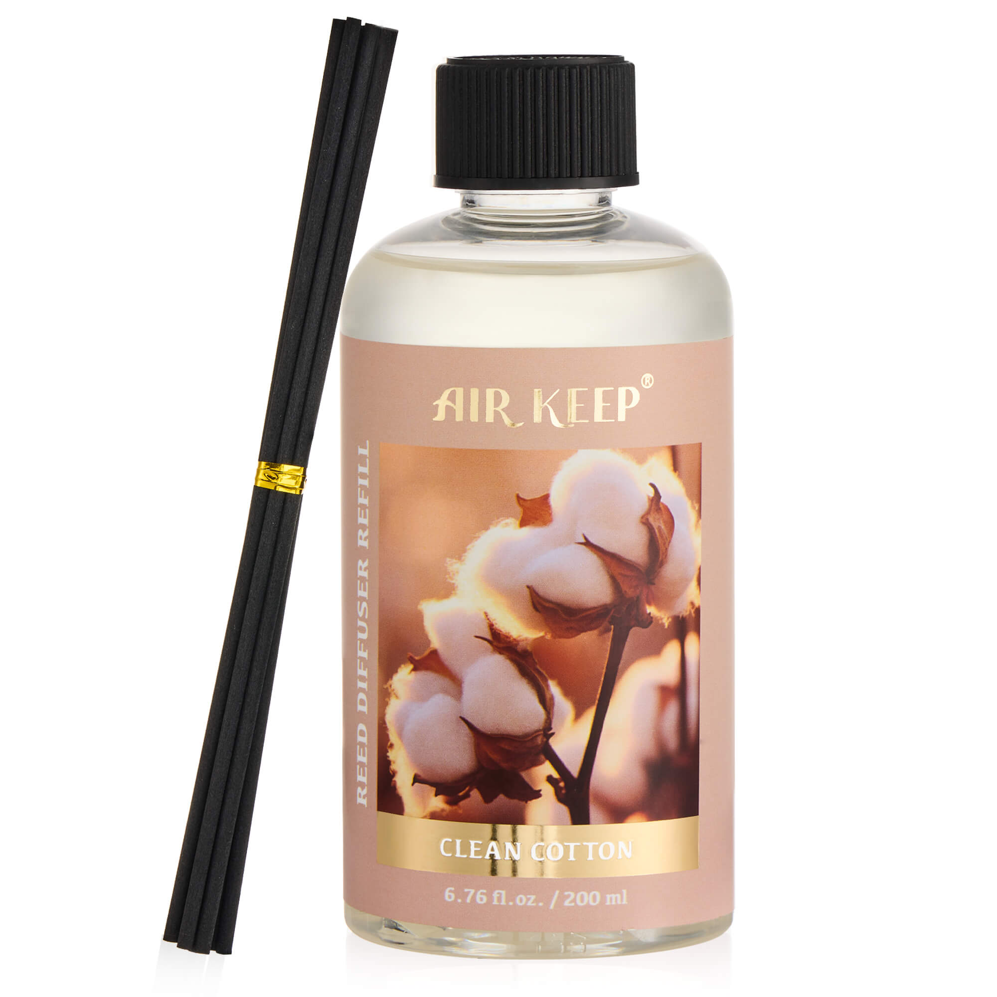 Airkeep Clean Cotton Reed Diffuser Oil Refill with Diffuser Sticks