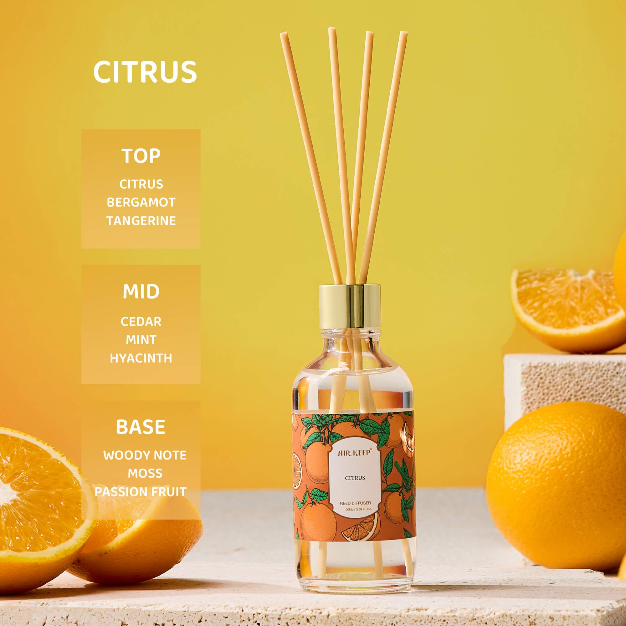 Airkeep Citrus Reed Diffuser Oil Set