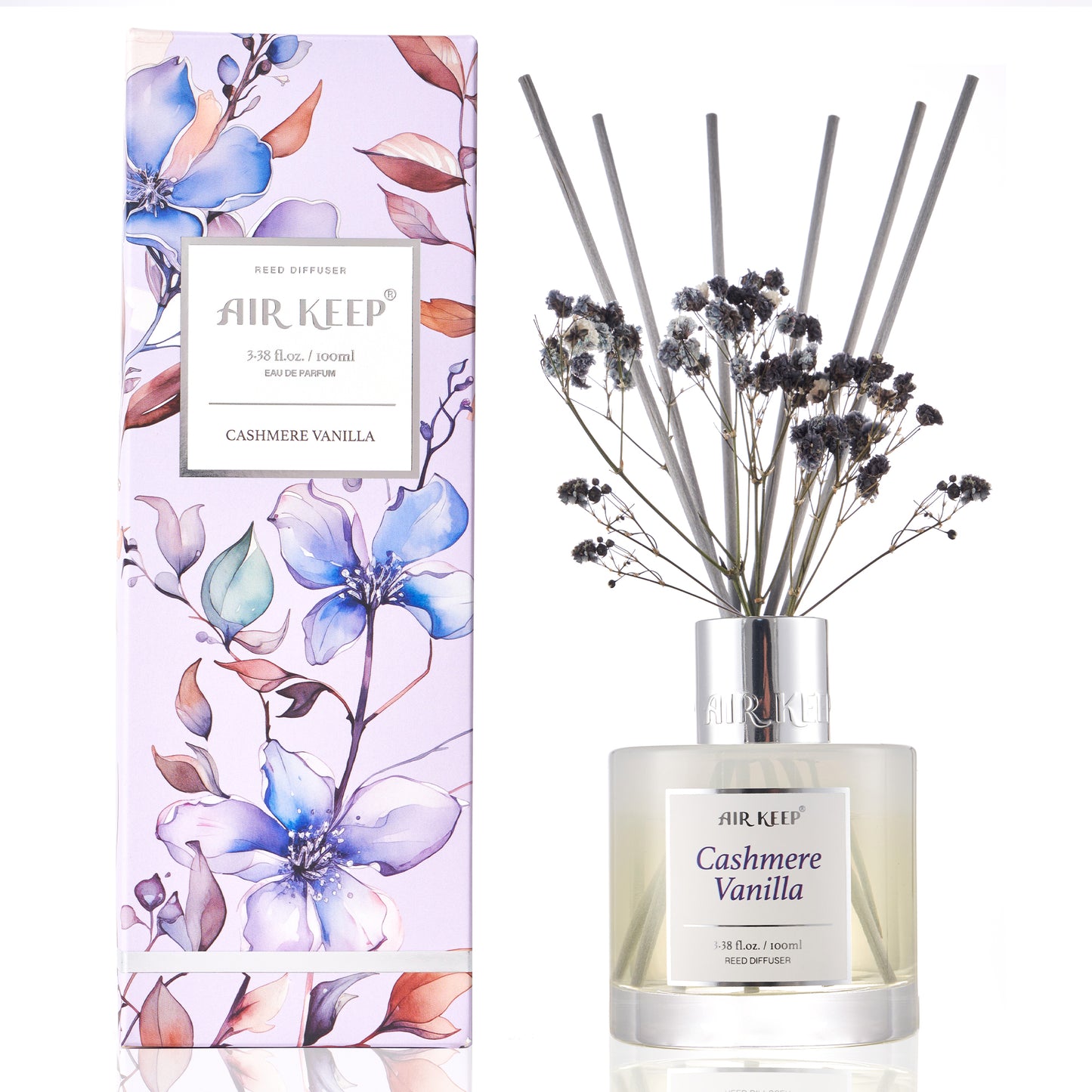 Airkeep Cashmere Vanilla Reed Diffuser Set 3.38 fl oz