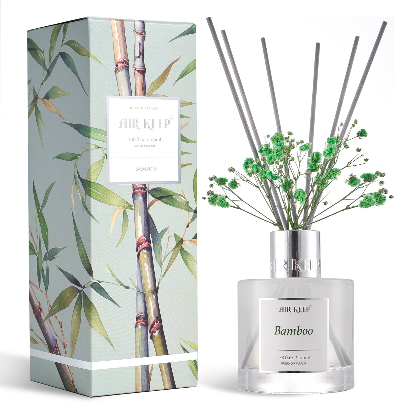 Airkeep Bamboo Reed Diffuser Set 3.38 fl oz