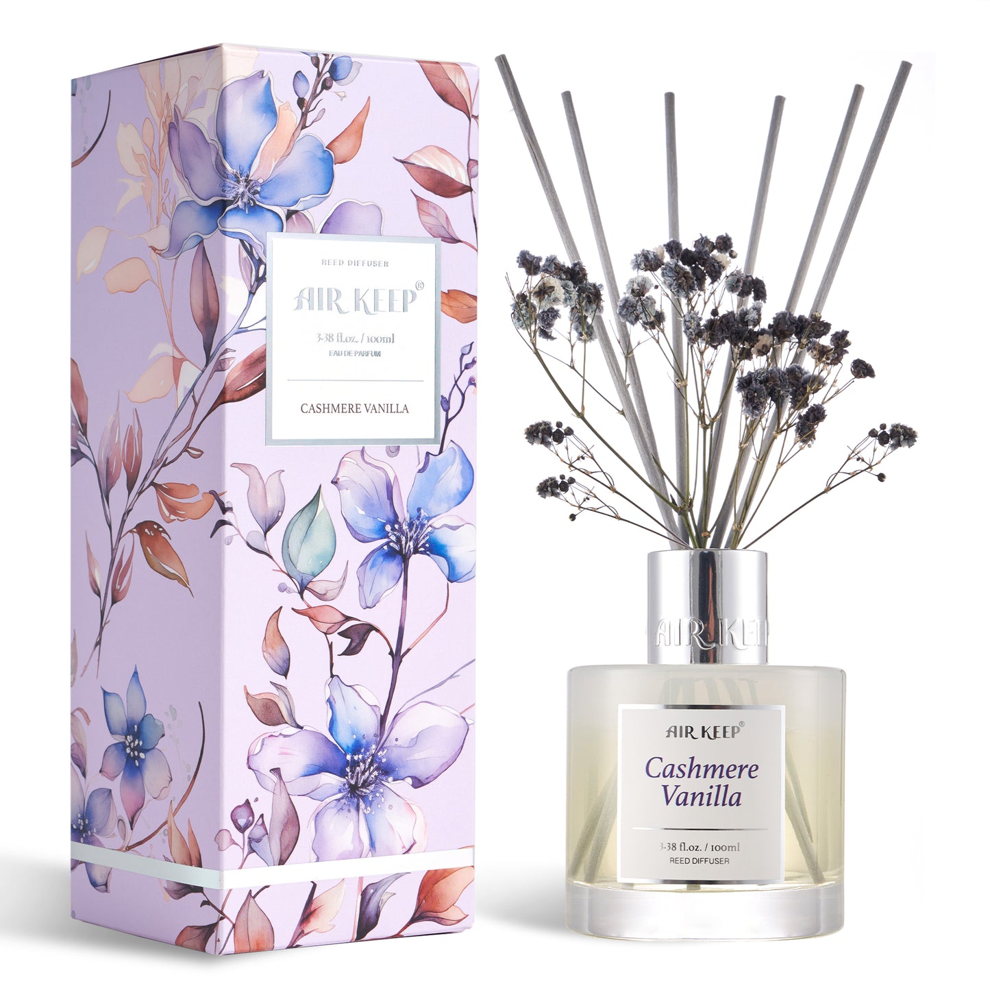 Airkeep Cashmere Vanilla Reed Diffuser Set 3.38 fl oz