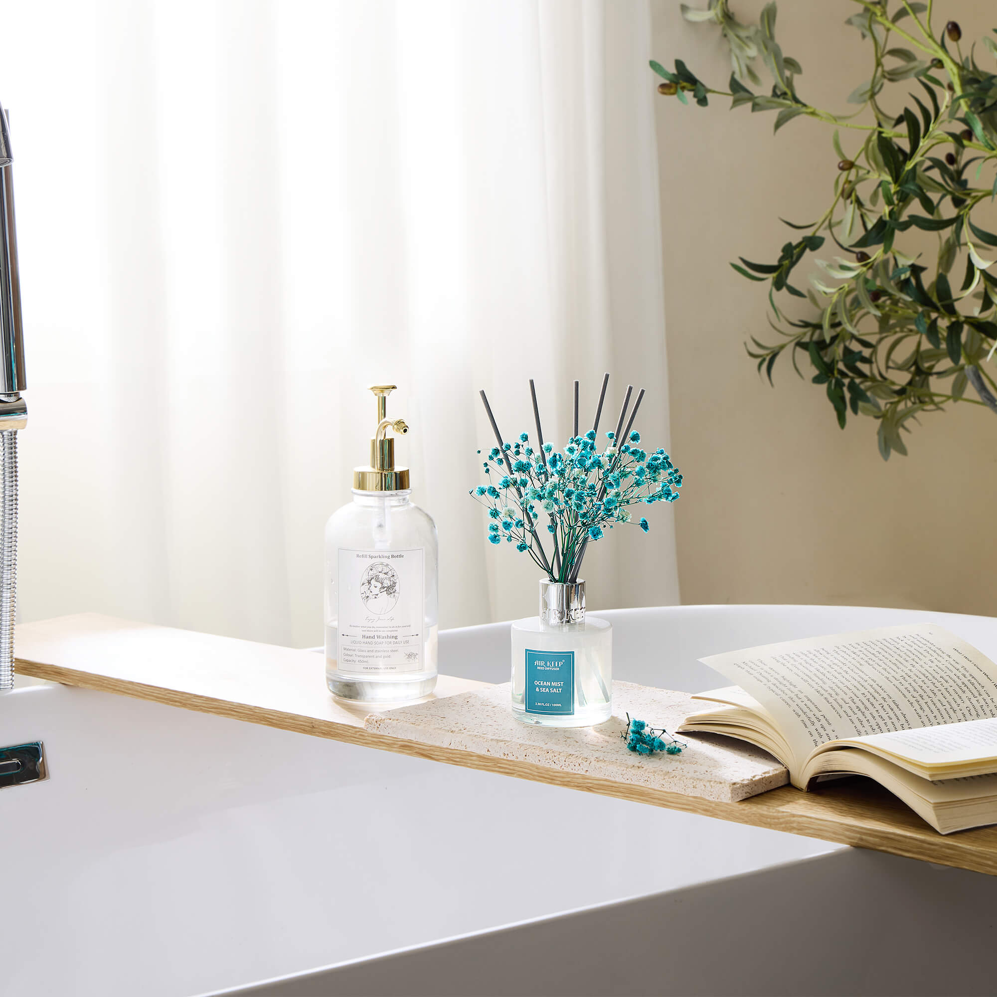 Airkeep Ocean Mist&Sea Salt Reed Diffuser Set