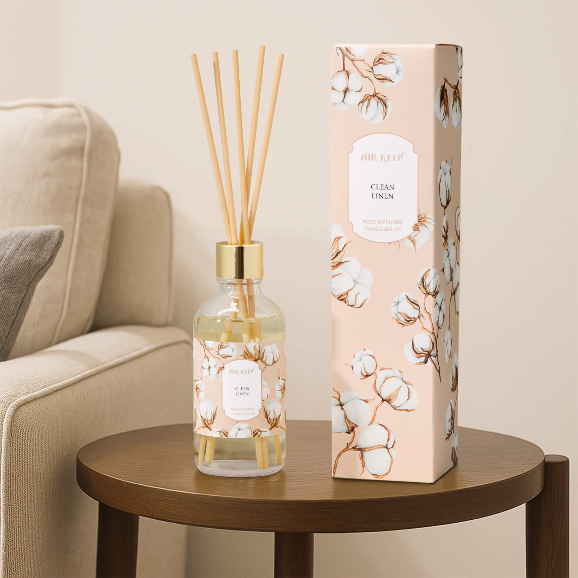 Airkeep Clean linen Reed Diffuser Oil Set