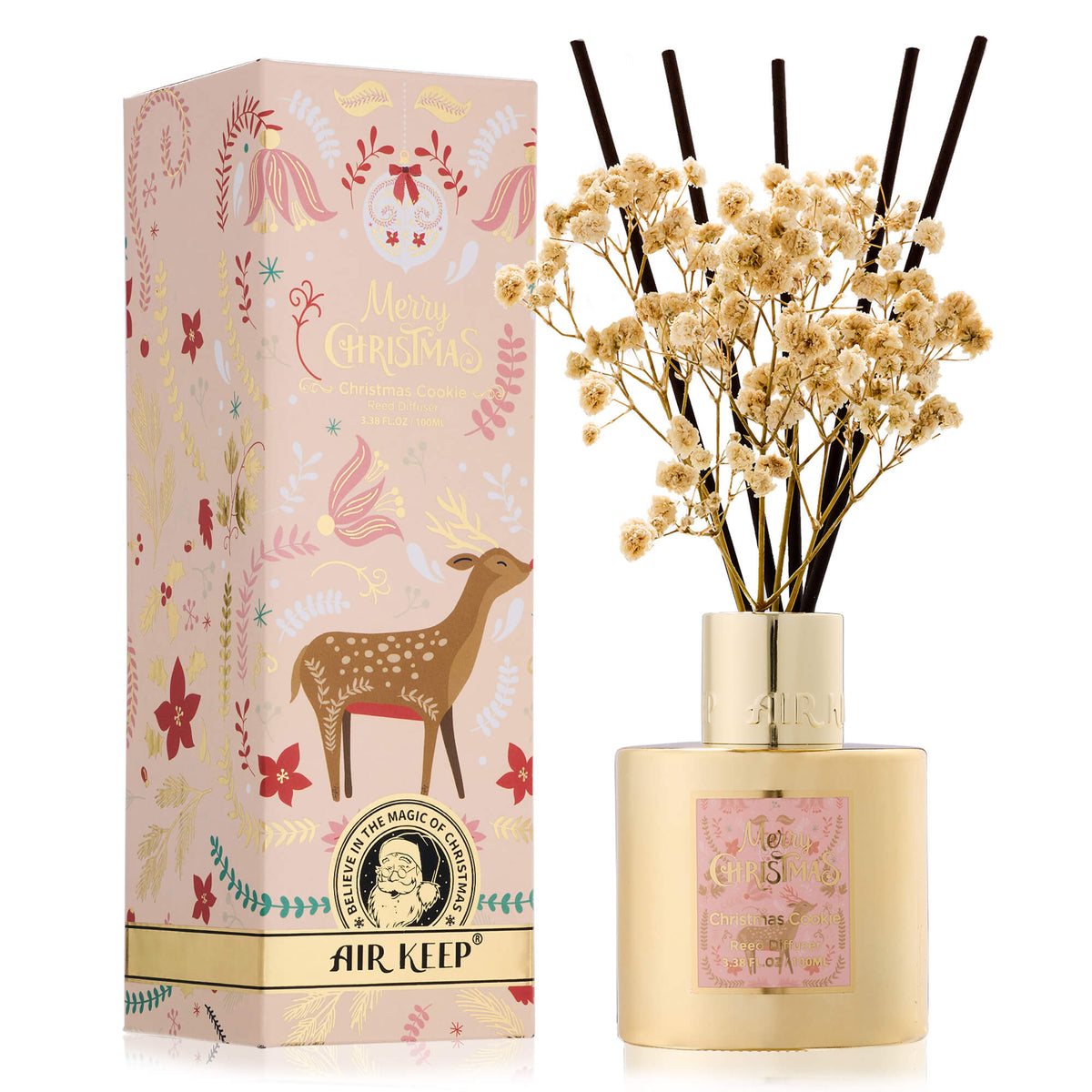 Airkeep Christmas Cookie Christmas Floral  100ml Reed Diffuser