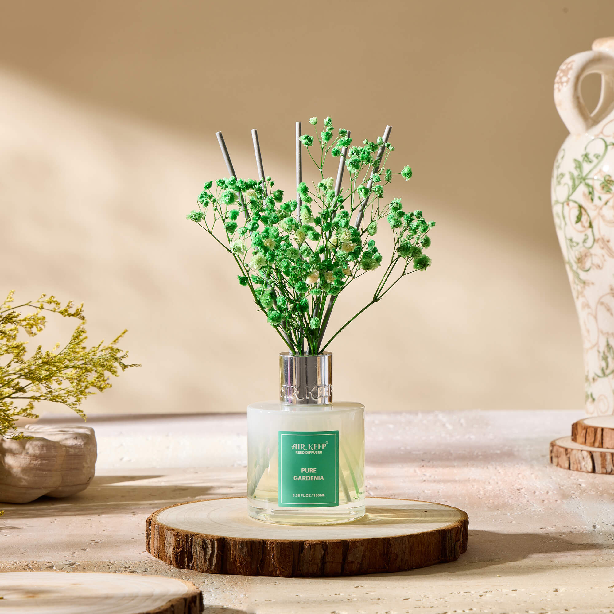 Airkeep Pure Gardenia Reed Diffuser Set