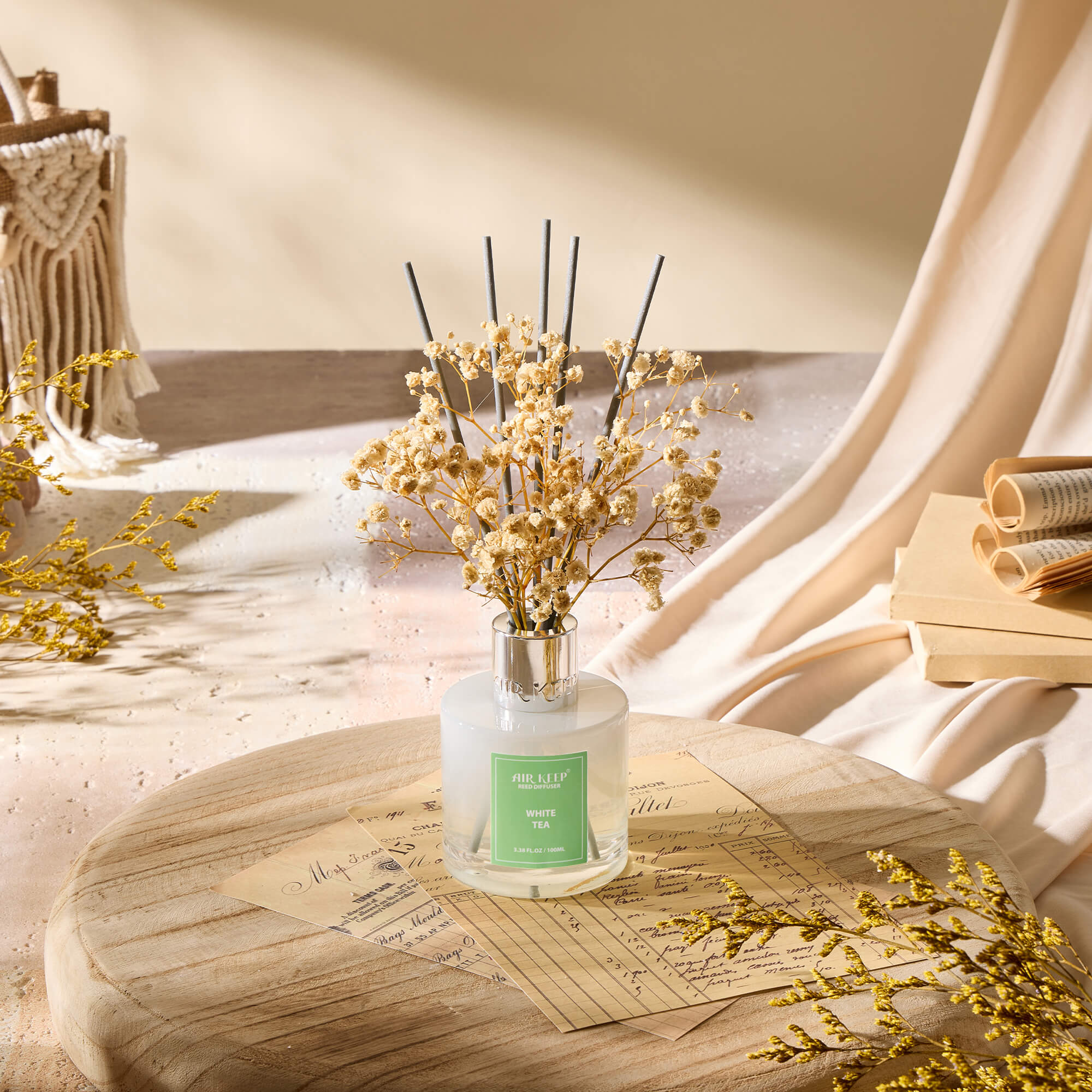 Airkeep White Tea Reed Diffuser Set