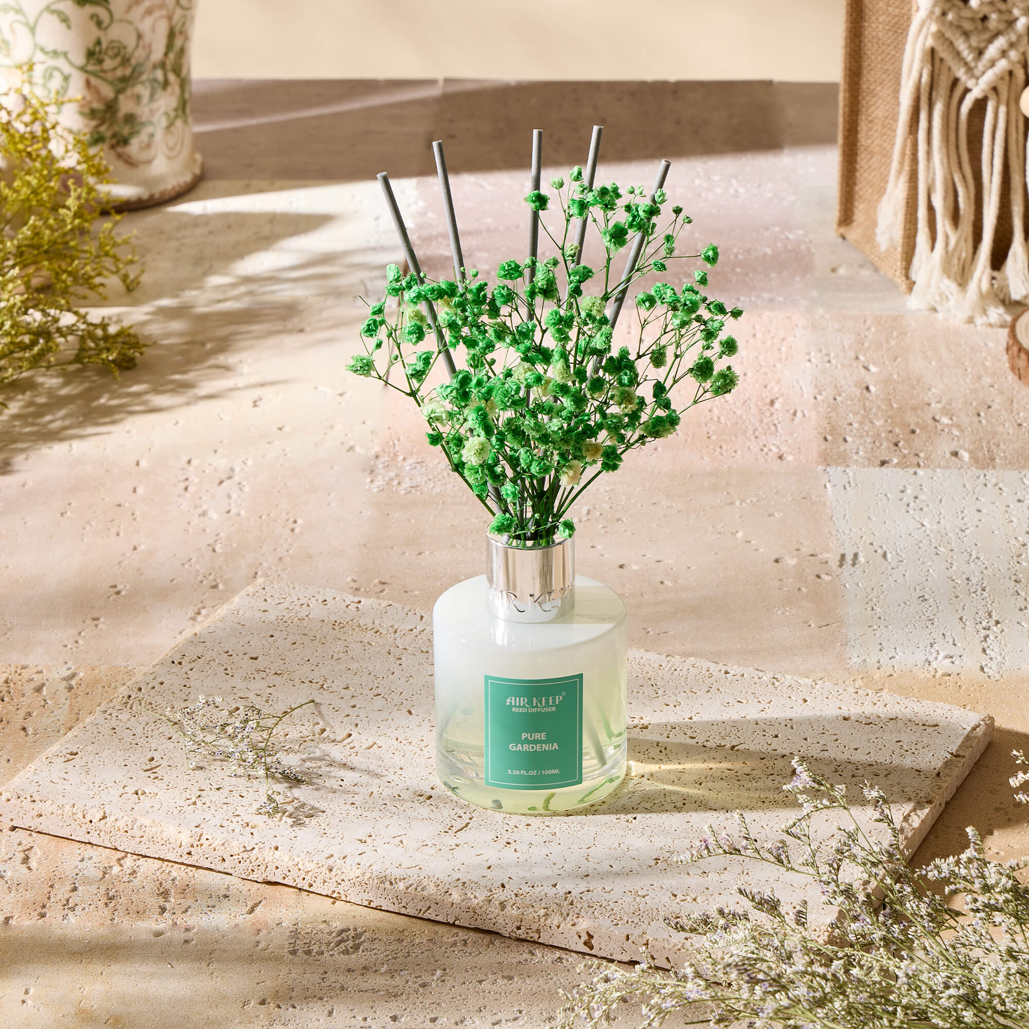 Airkeep Pure Gardenia Reed Diffuser Set