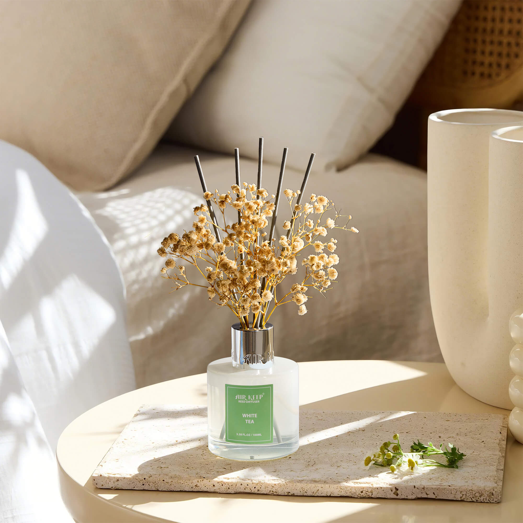 Airkeep White Tea Reed Diffuser Set