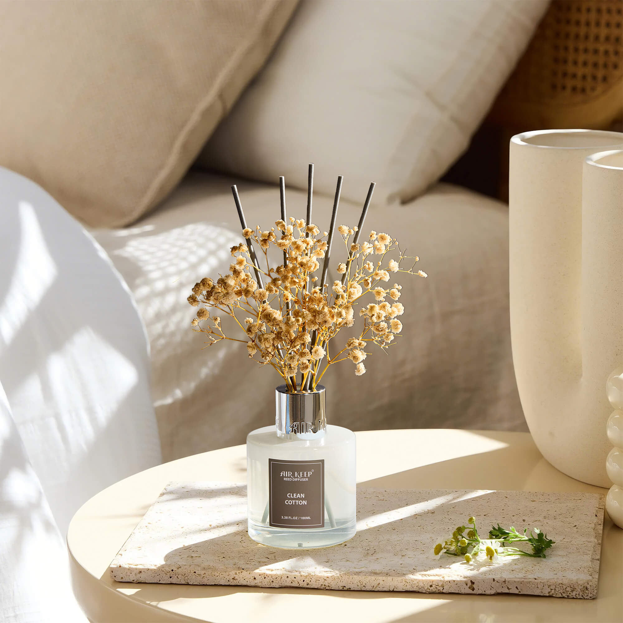 Airkeep Clean Cotton Reed Diffuser Set