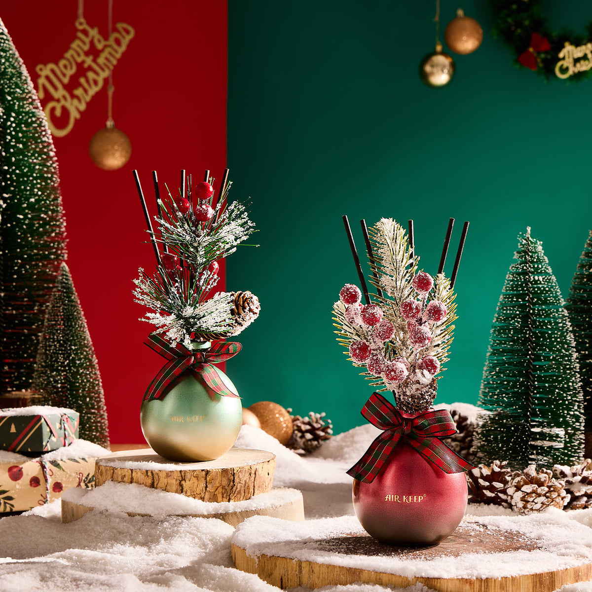 Airkeep Balsam&Cedar Christmas Round Bottle  150ml Reed Diffuser