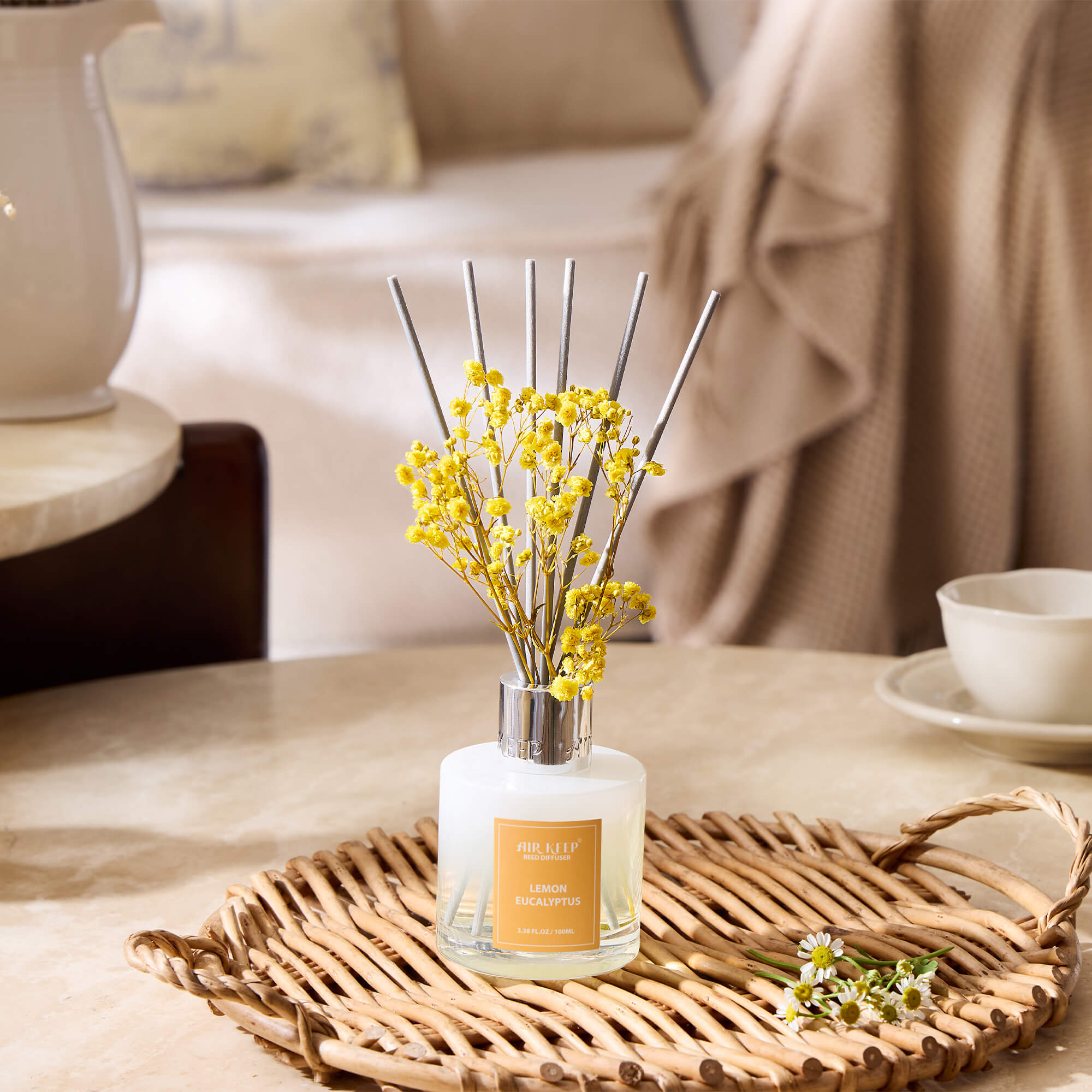 Airkeep Lemon Eucalyptus Reed Diffuser Set