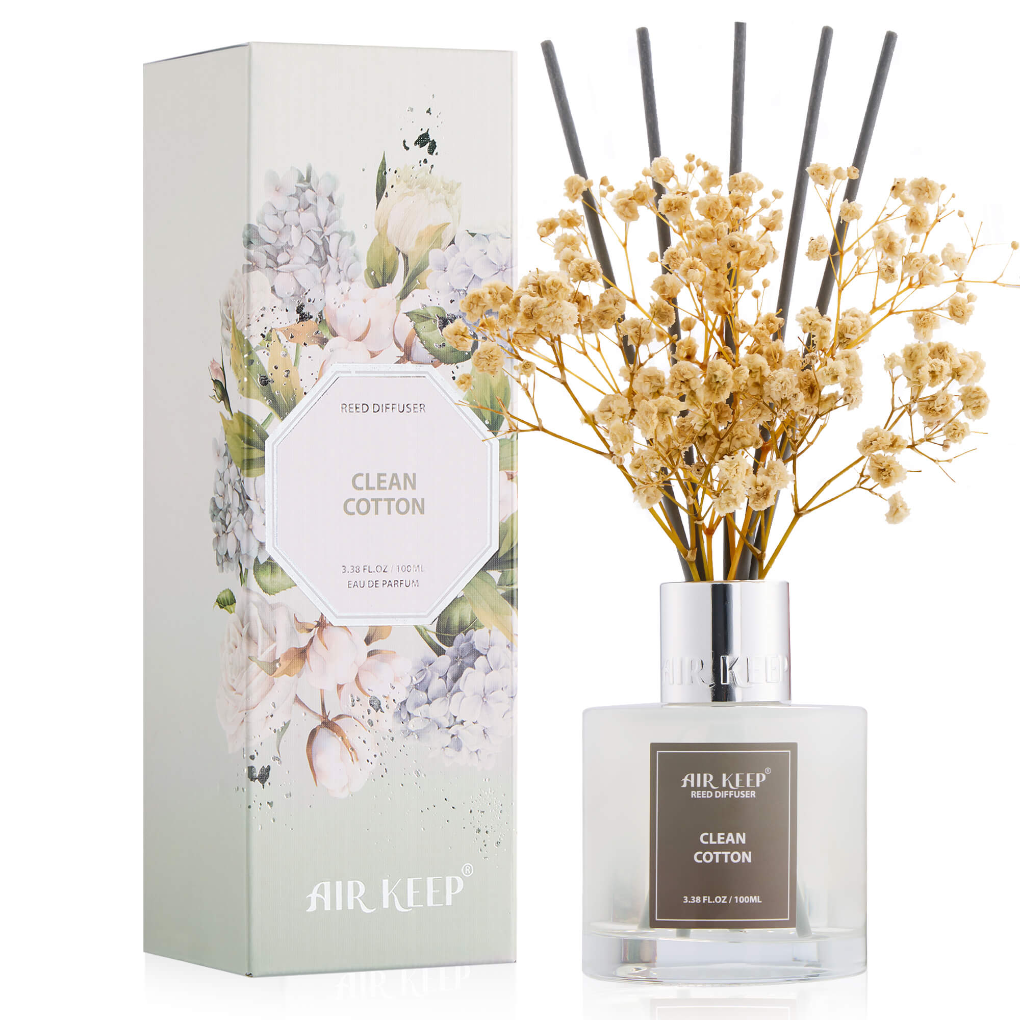 Airkeep Clean Cotton Reed Diffuser Set